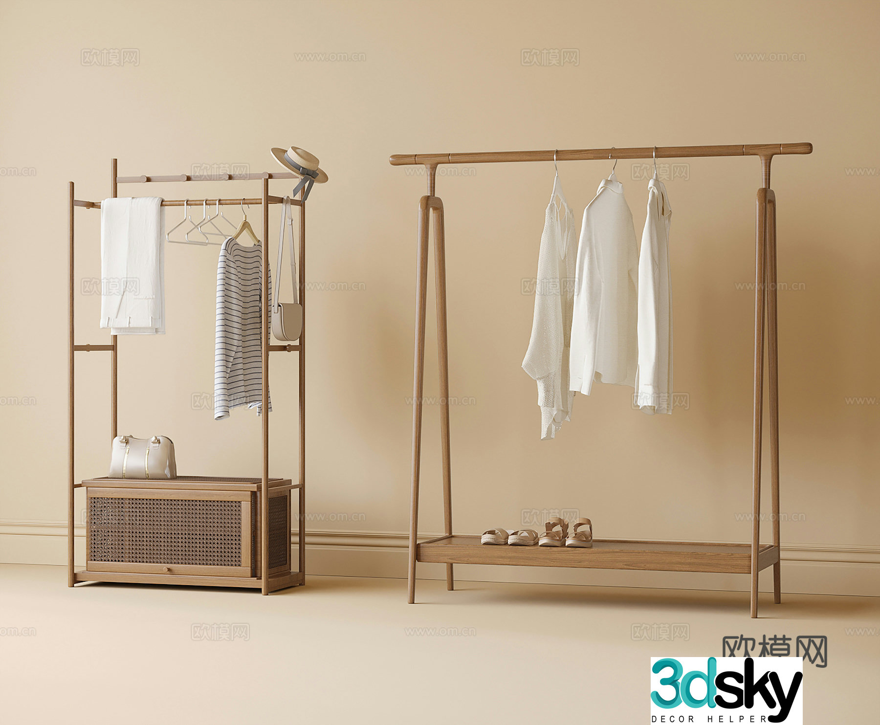 Modern floor lamp hanger 3d model