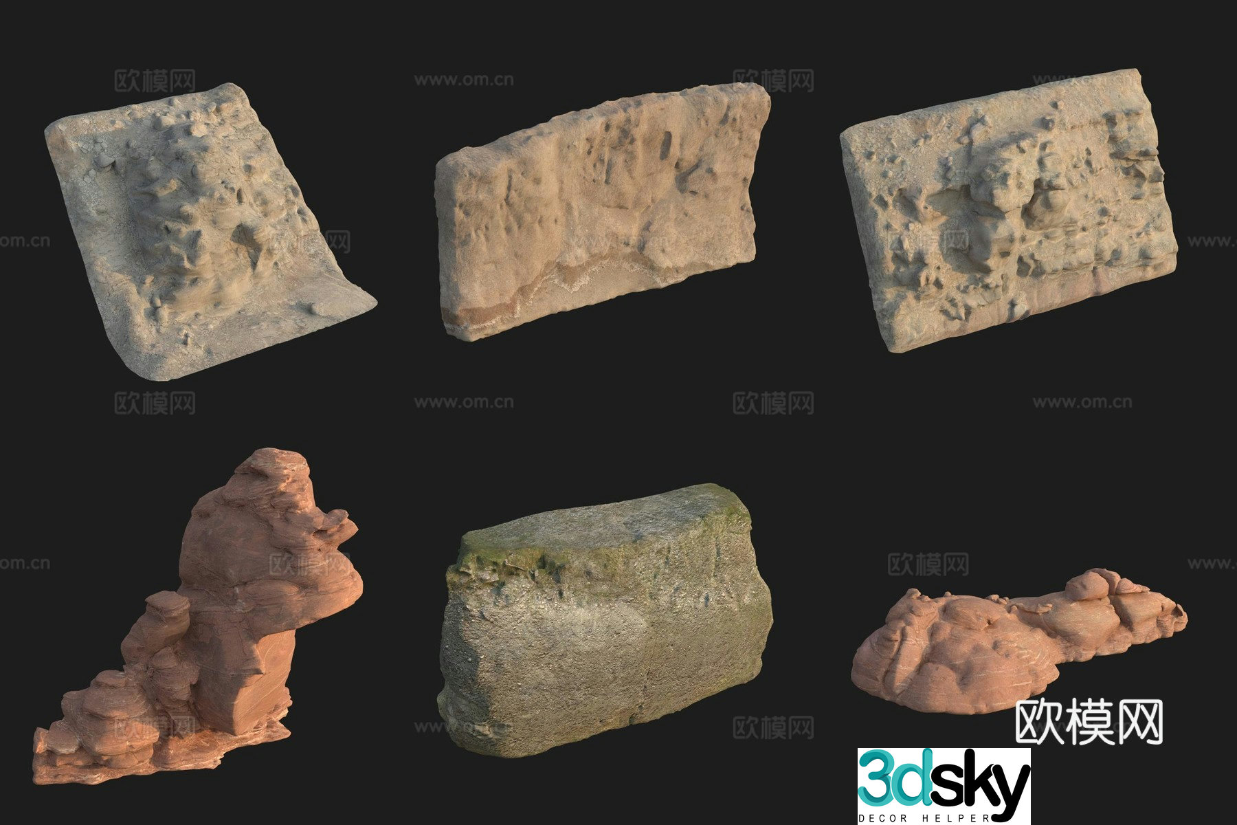 Cliff Big Stone Rock Boulder 3D Model