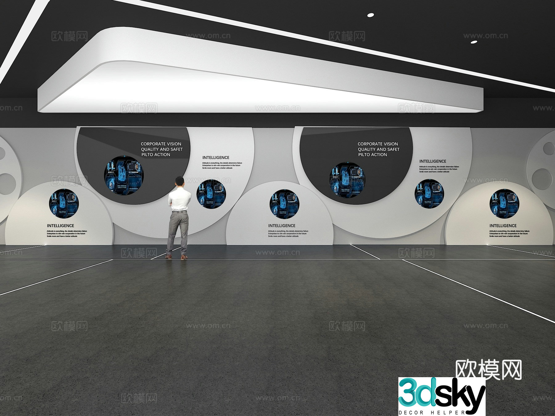 Cultural wall Corporate culture wall Display wall Theme wall Exhibition hall Campus culture Corridor 3D model