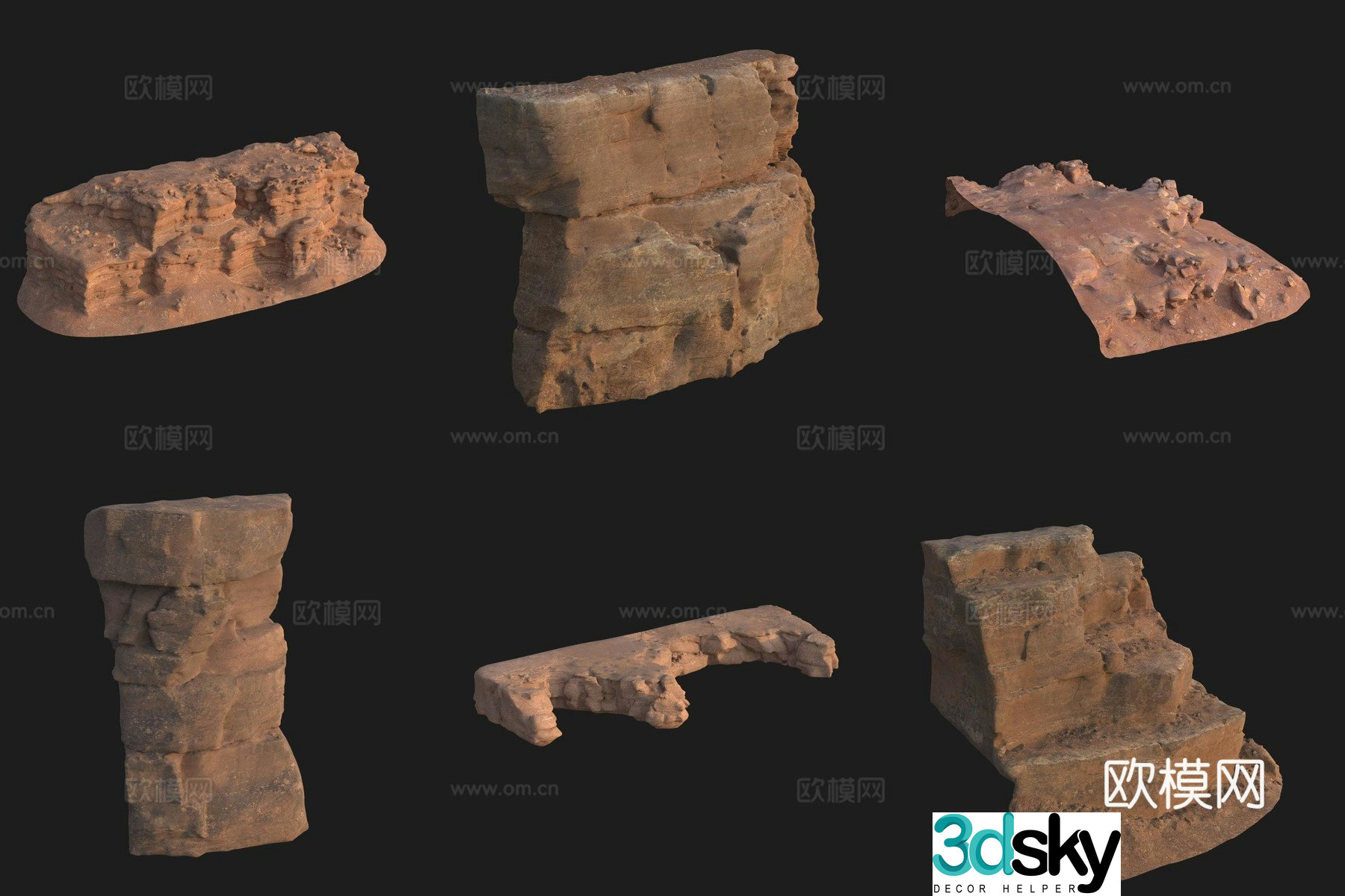Cliff Big Stone Rock Boulder 3D Model