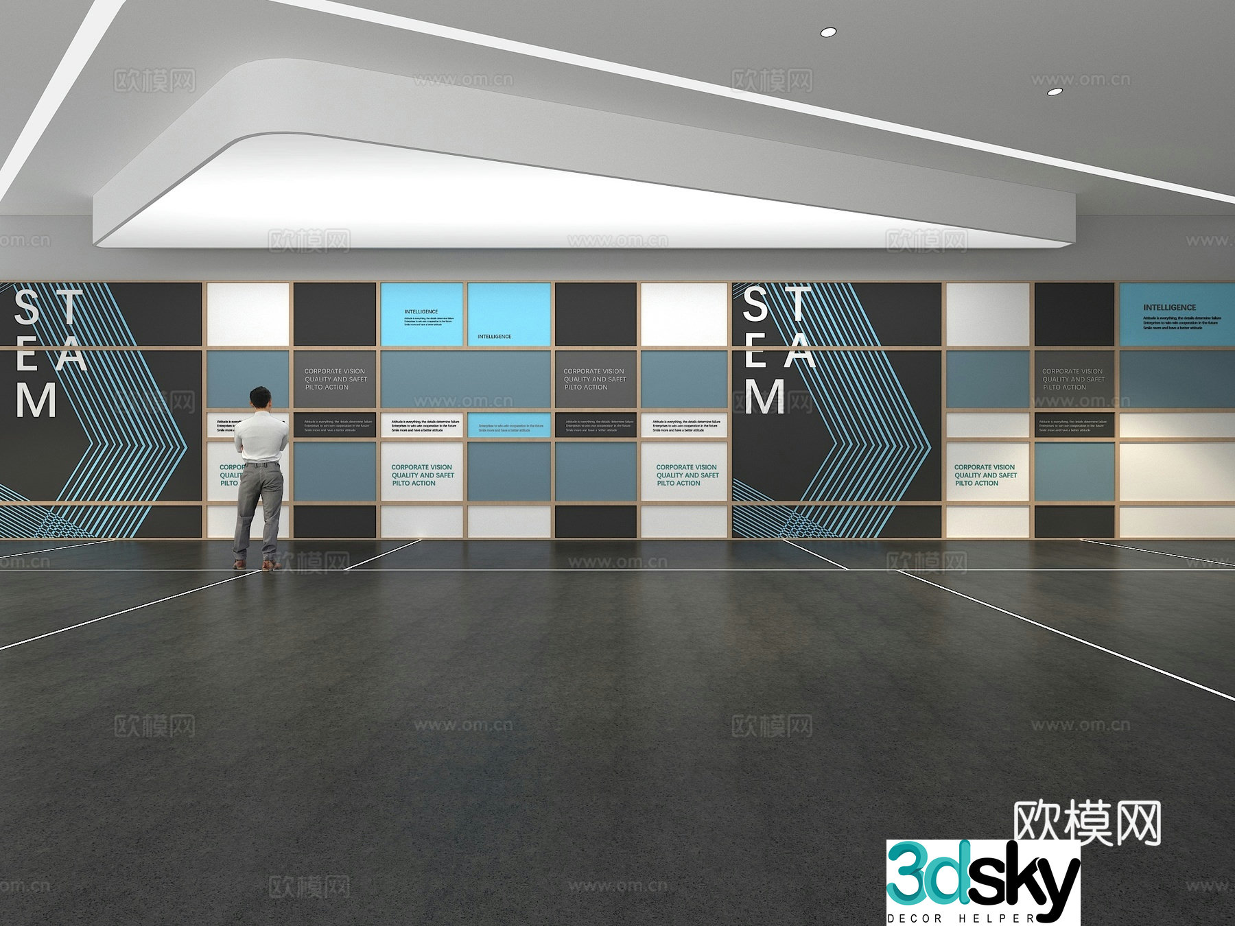 Cultural wall Corporate culture wall Display wall Classroom Exhibition hall Campus culture Corridor 3D model