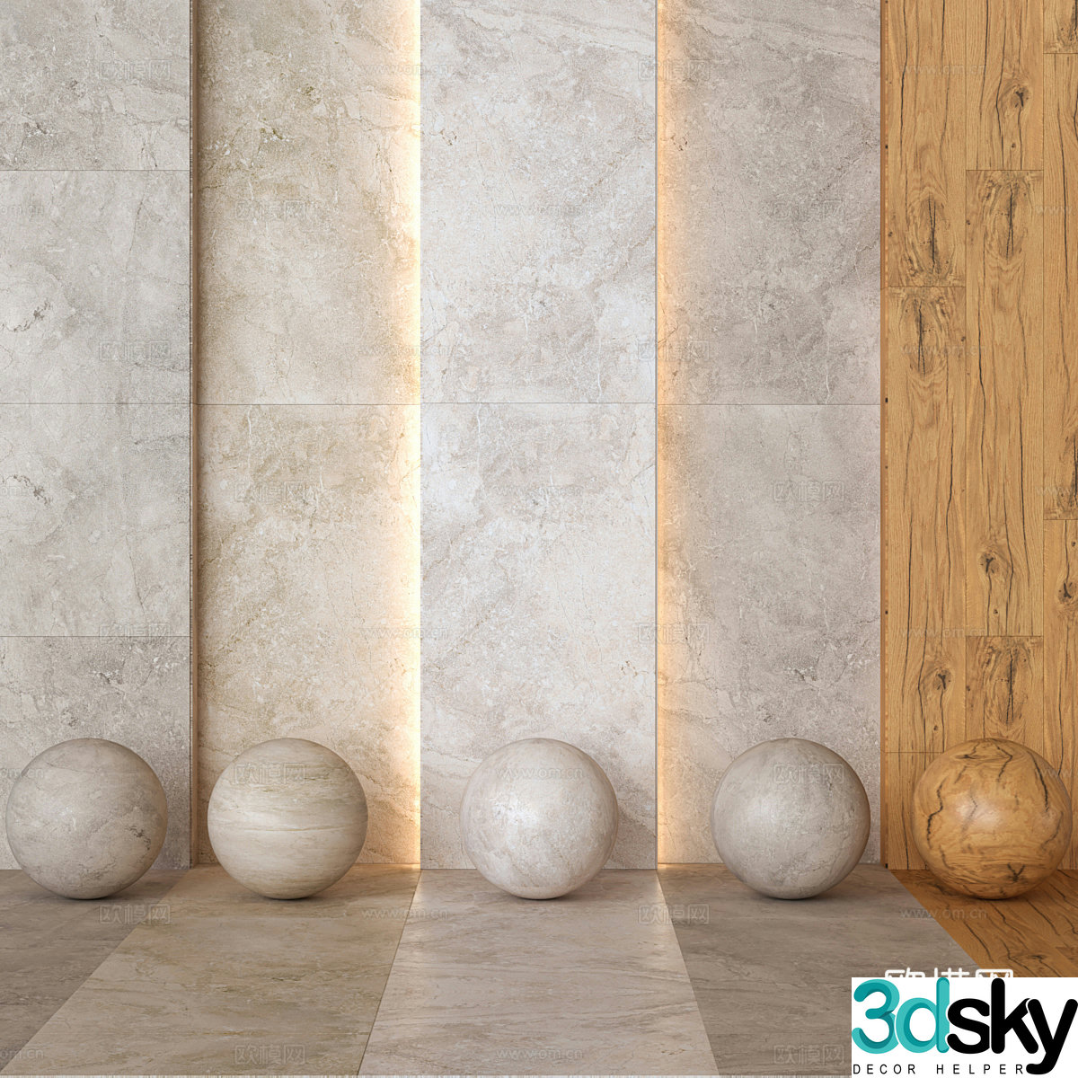 New Chinese style wall and floor tiles 3D model