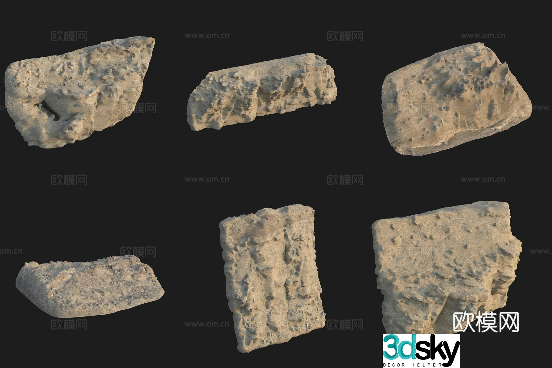 Cliff Big Stone Rock Boulder 3D Model