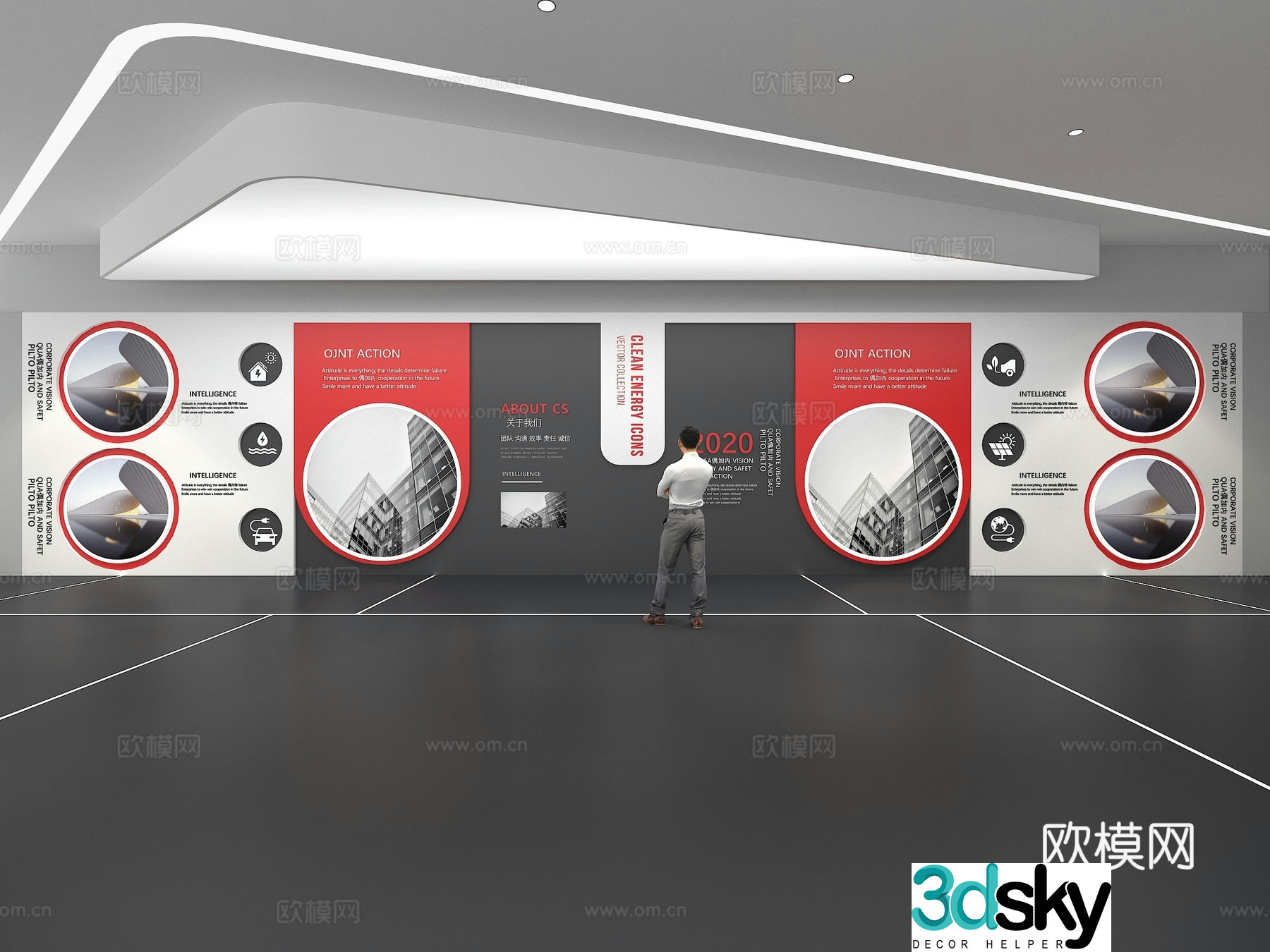Cultural wall Corporate culture wall Education Theme wall Exhibition hall Campus culture Corridor 3D model