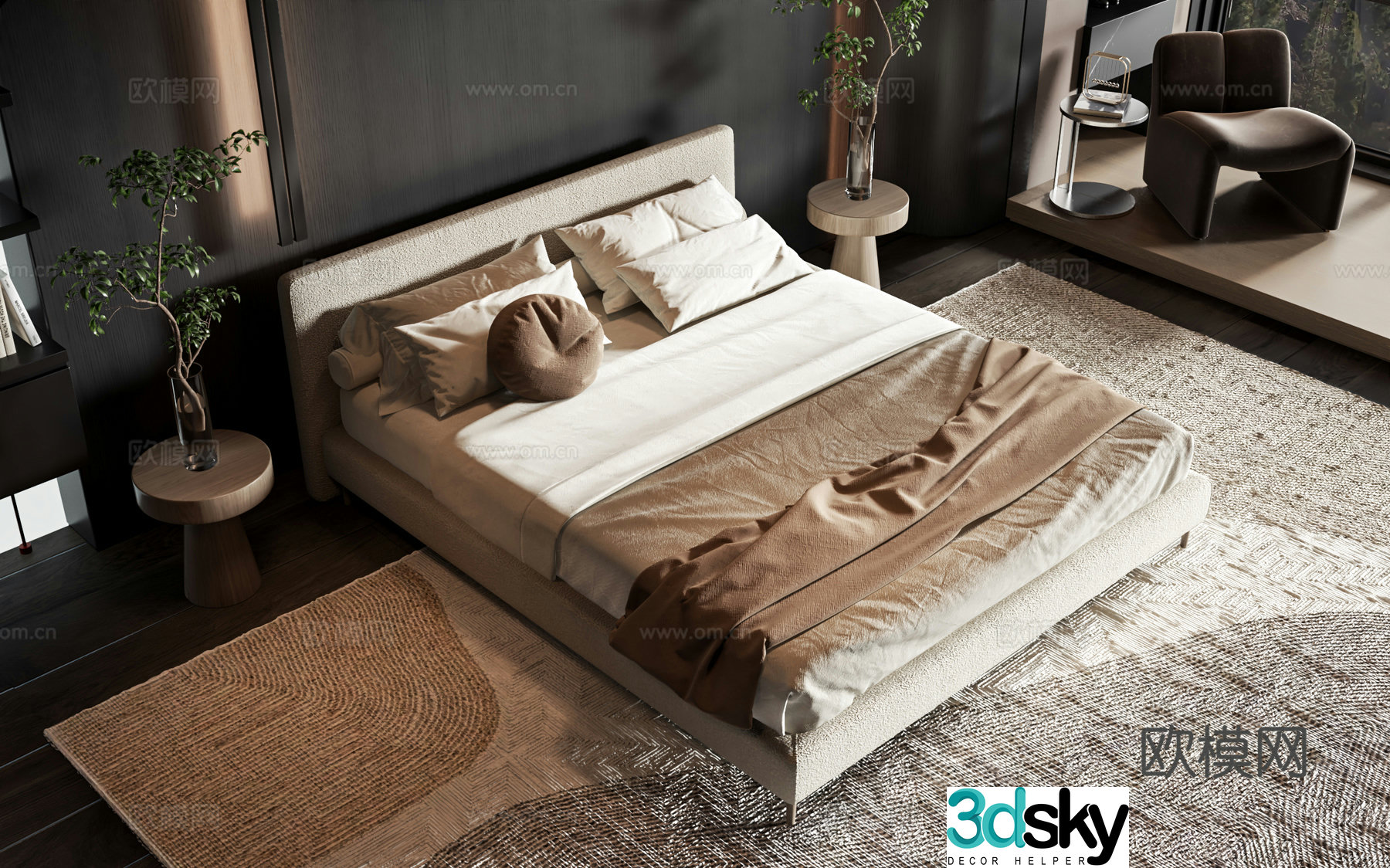 Modern style product bed 3d model