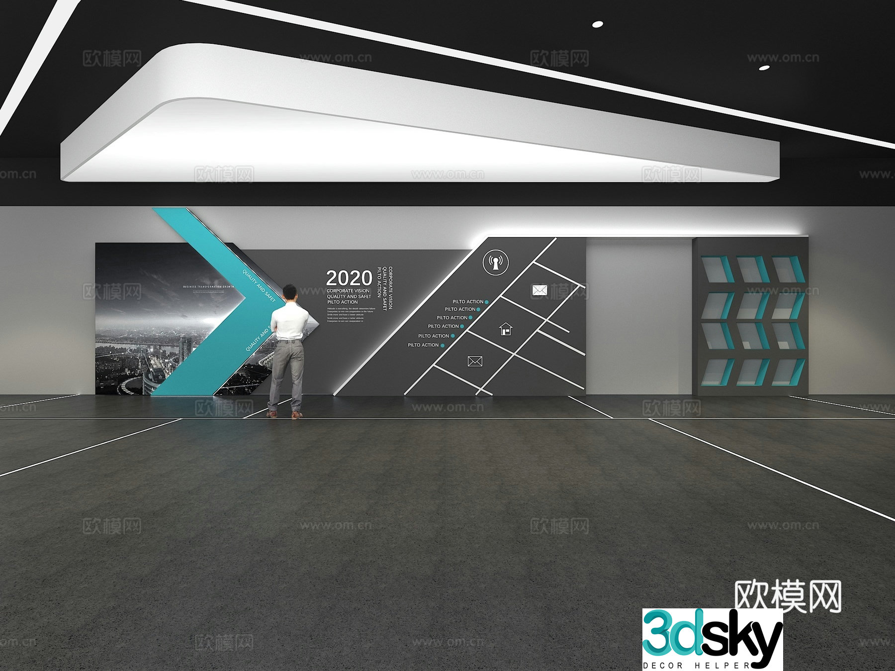 Cultural wall Corporate culture wall Display wall Theme wall Exhibition hall Campus culture Corridor 3D model