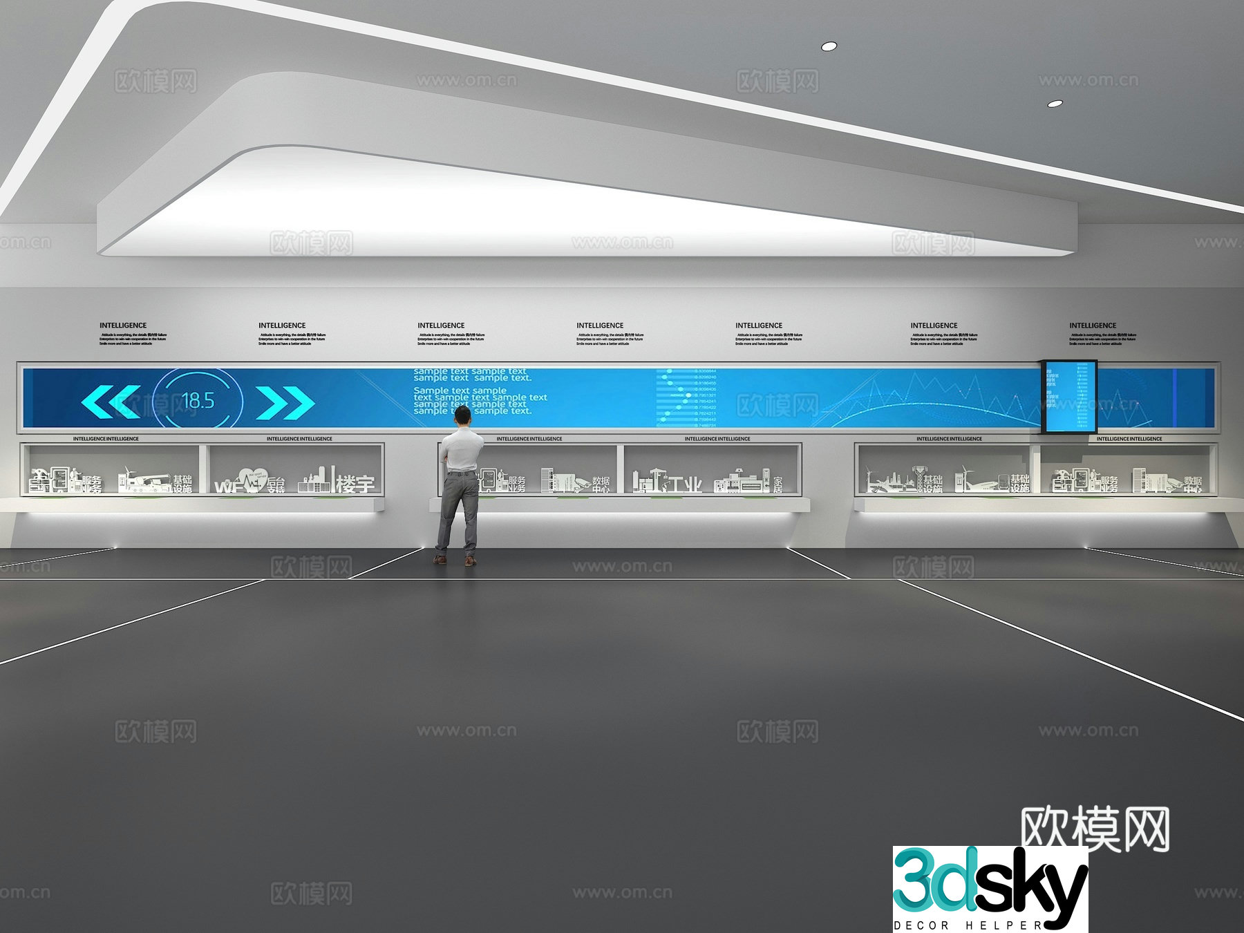 Cultural wall Corporate culture wall Display wall Sliding screen Exhibition hall Campus culture Corridor 3D model
