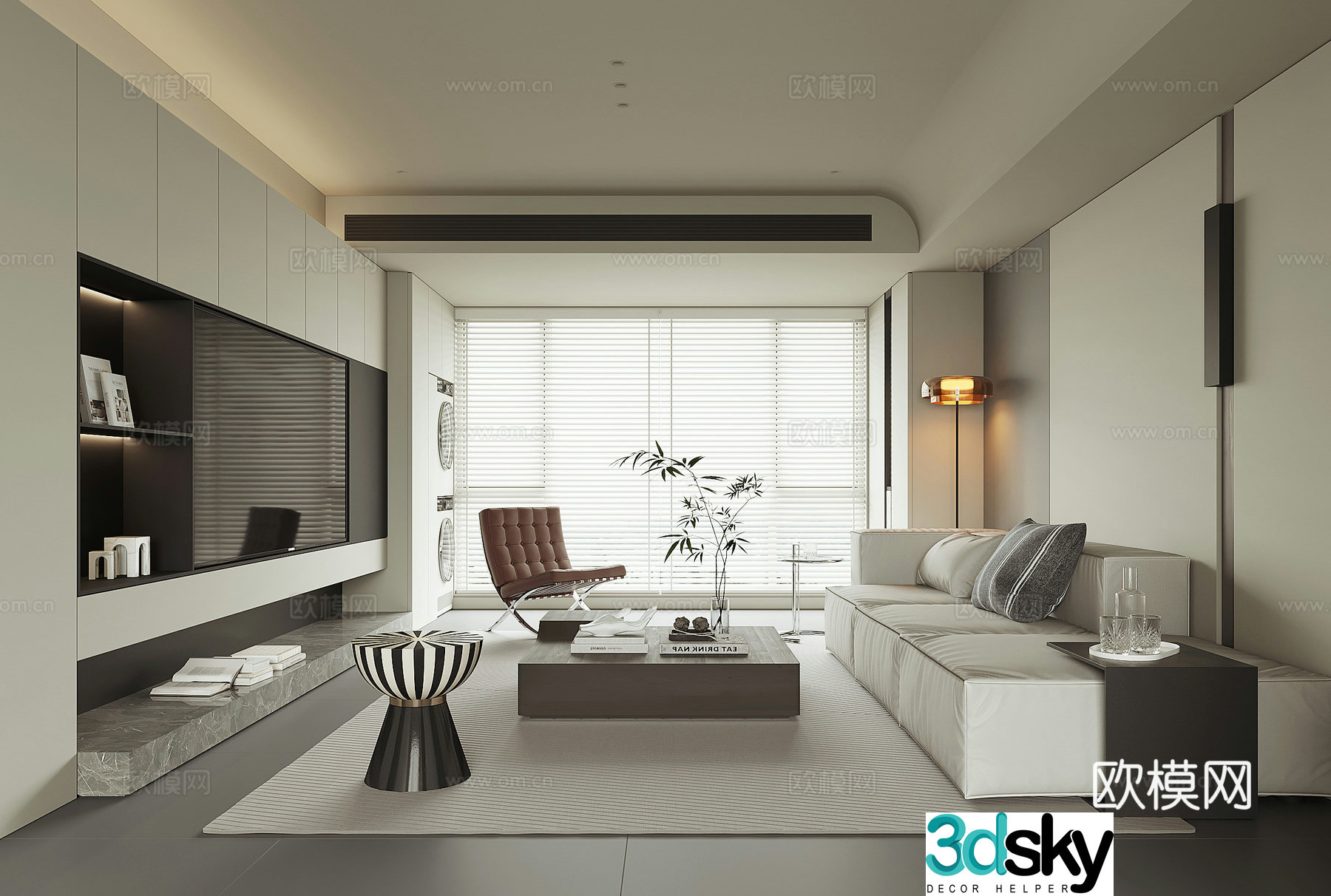 Modern home living room 3d model