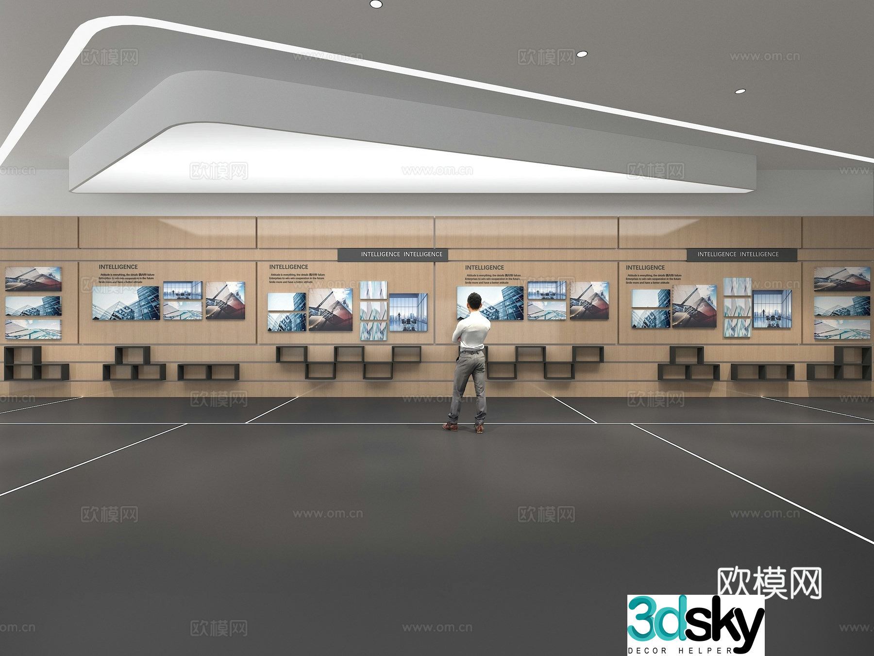 Cultural wall Corporate culture wall Display wall Theme wall Exhibition hall Campus culture Corridor 3D model