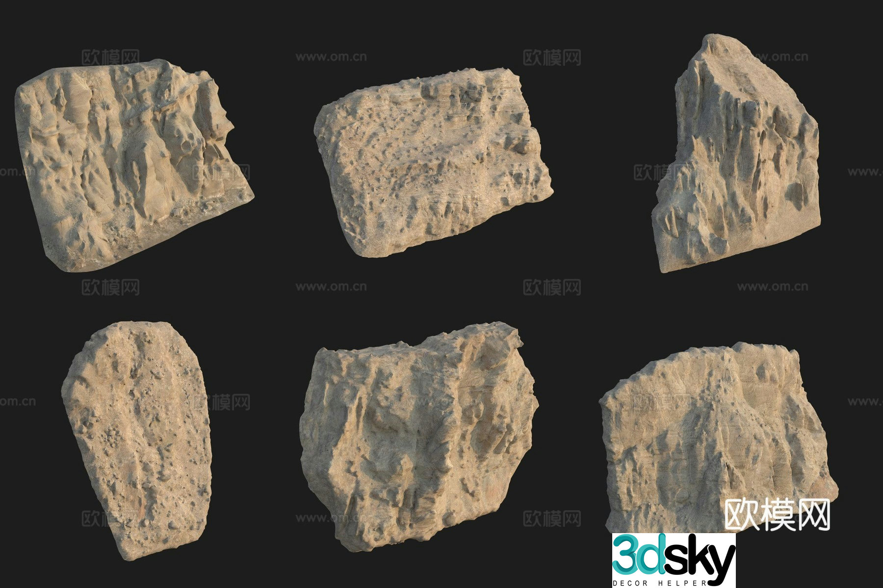 Cliff Big Stone Rock Boulder 3D Model