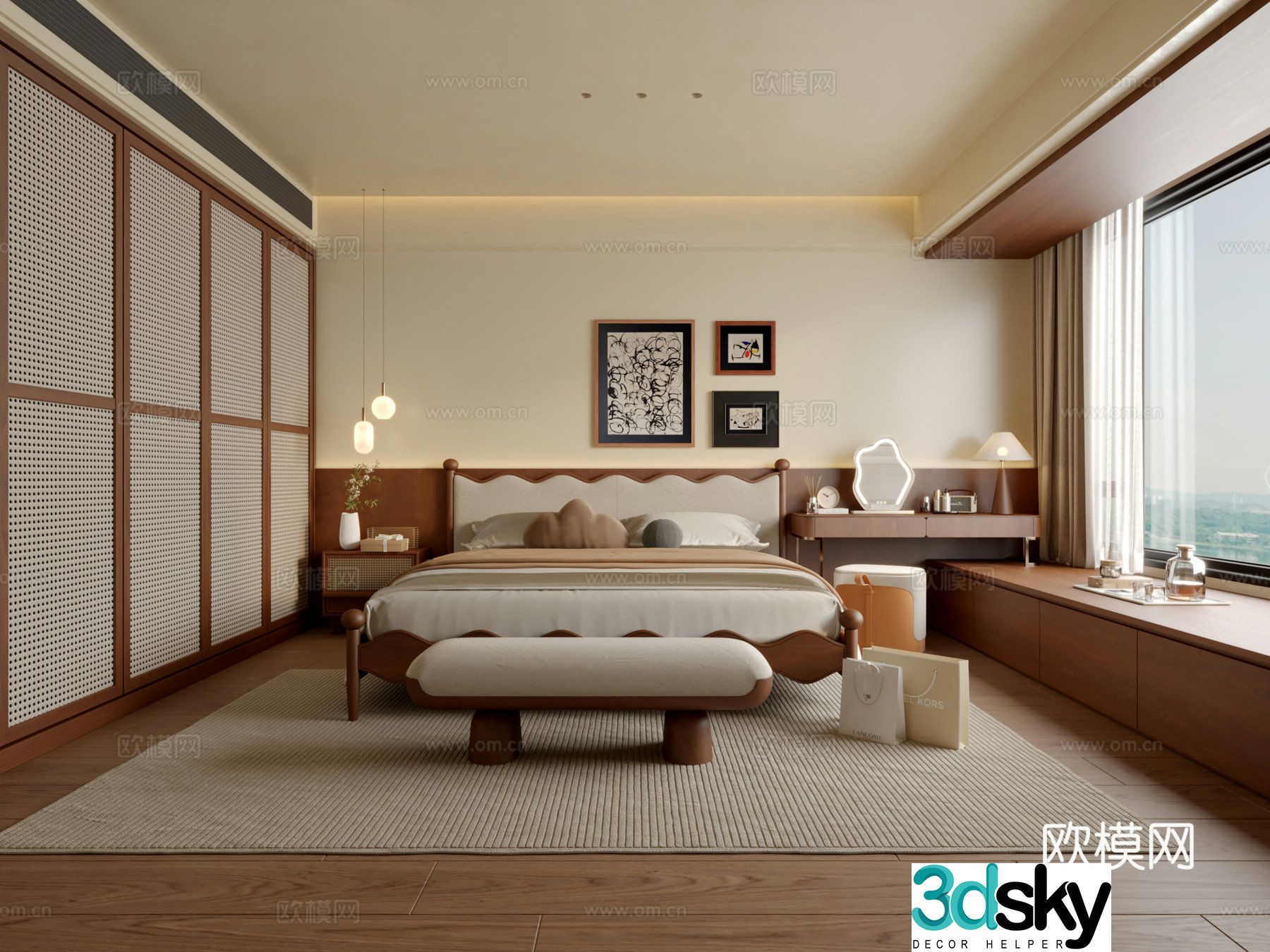Wasabi Middle Style Bedroom 3D Model