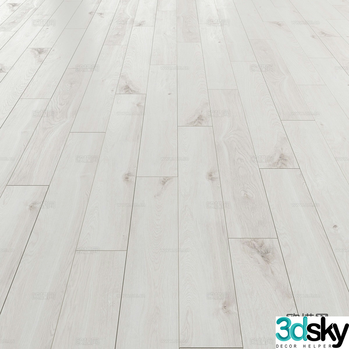 Simple wooden floor White wooden floor Light wooden floor I-shaped floor Matte wooden floor Oak 3d model