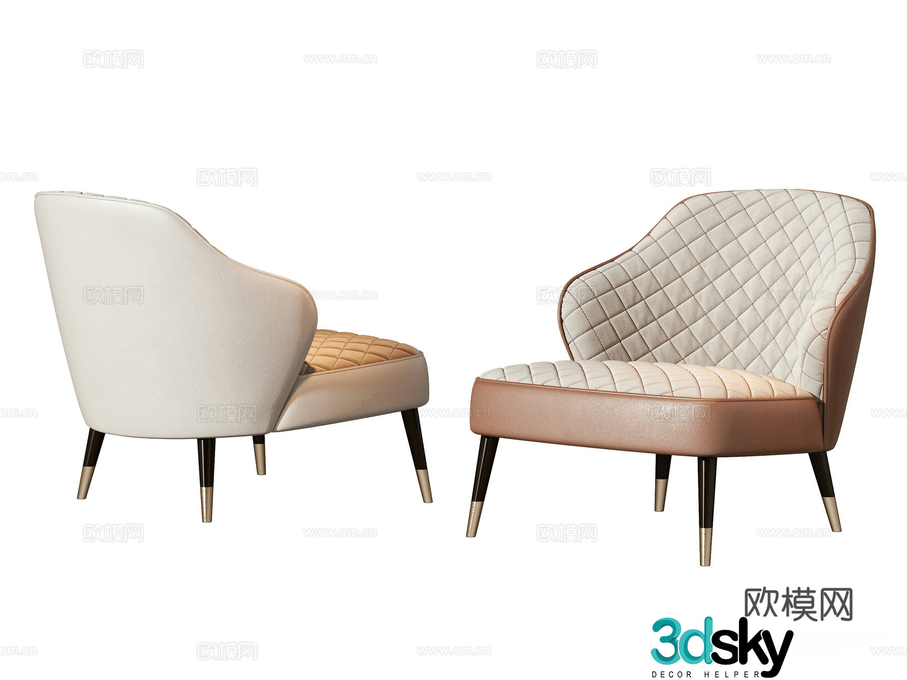 European-style Italian leisure chair 3d model