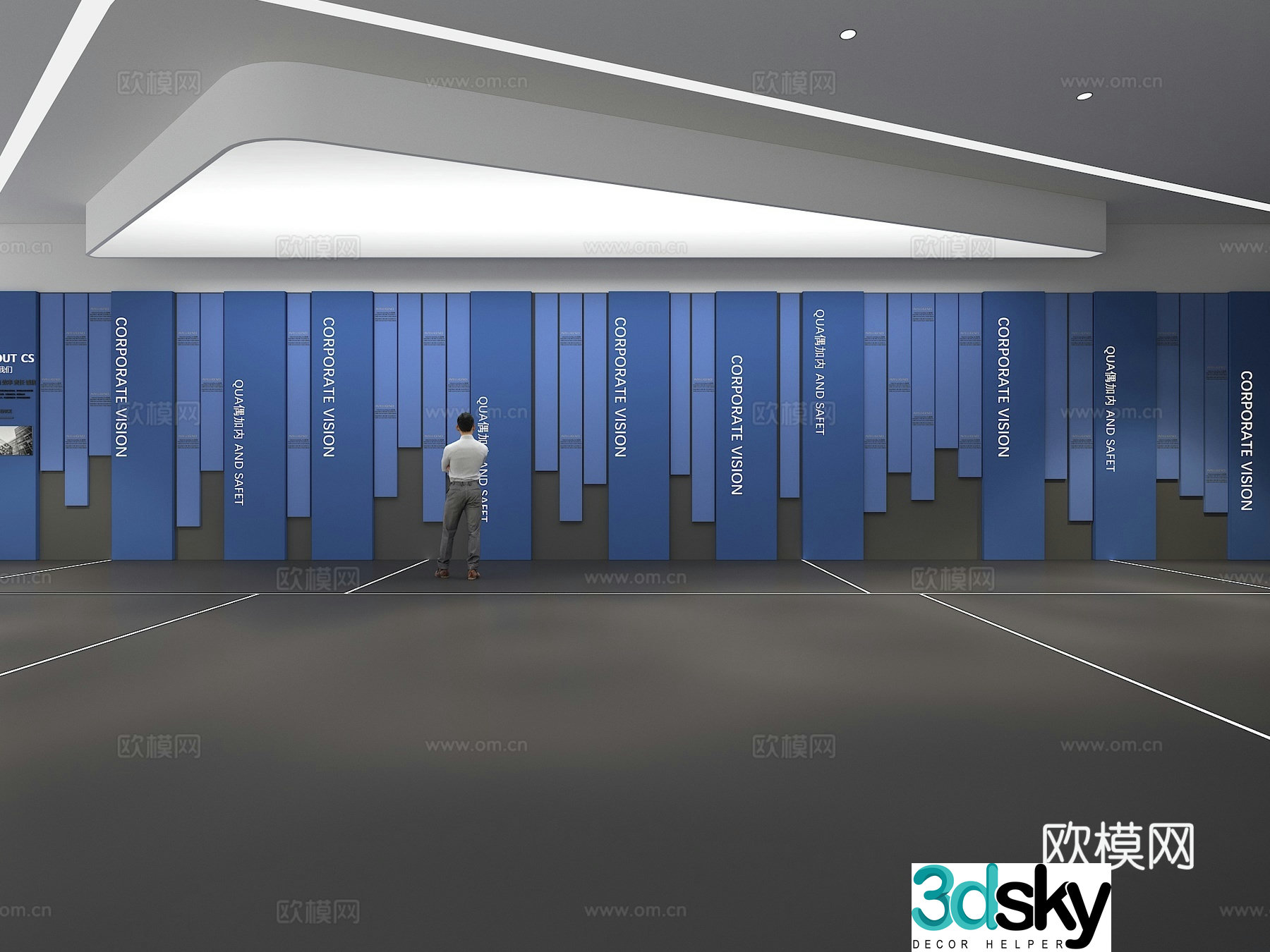 Cultural wall Corporate culture wall Display wall Classroom Exhibition hall Campus culture Corridor 3D model