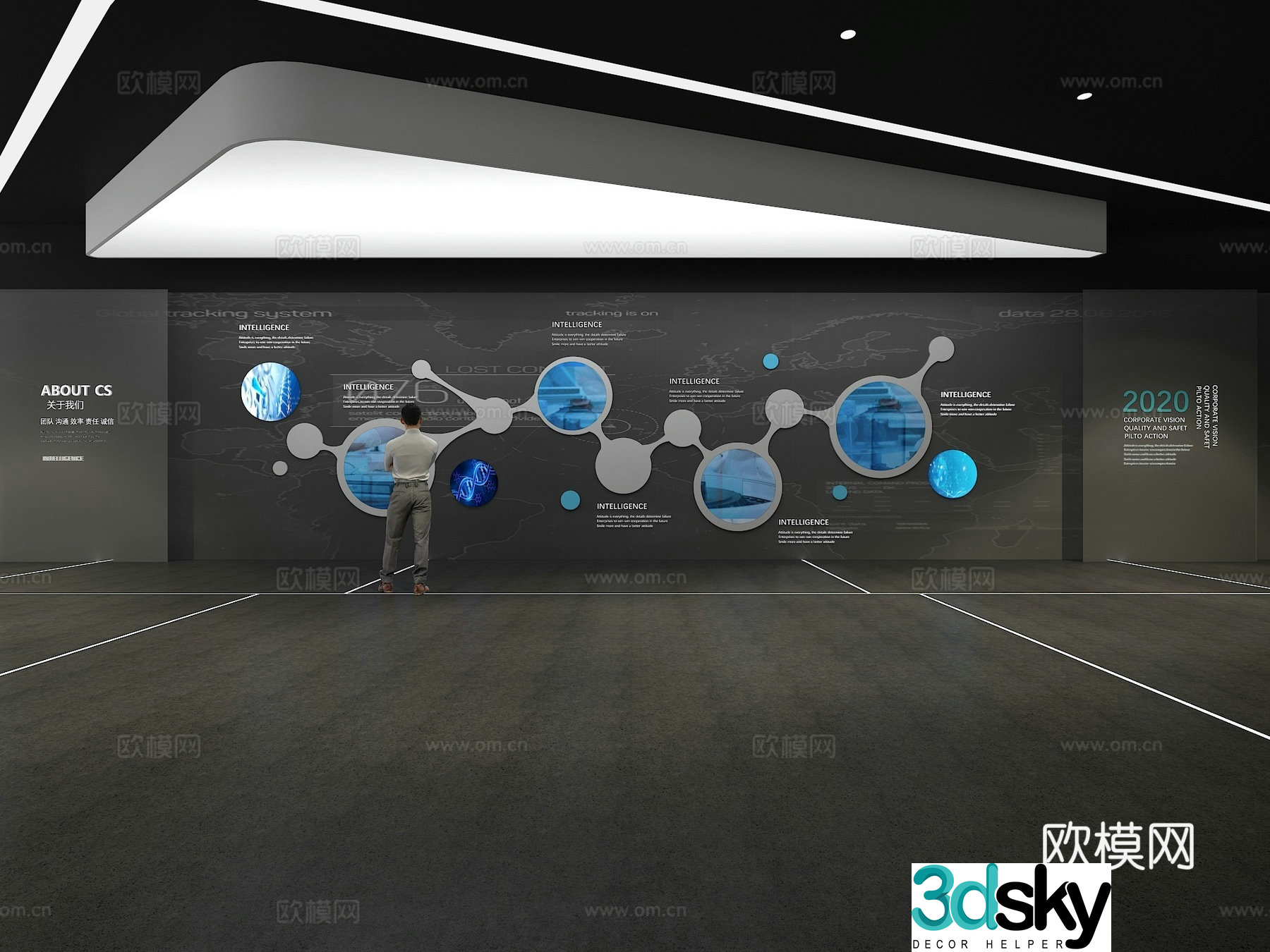 Cultural wall Corporate culture wall Display wall Theme wall Exhibition hall Campus culture Corridor 3D model