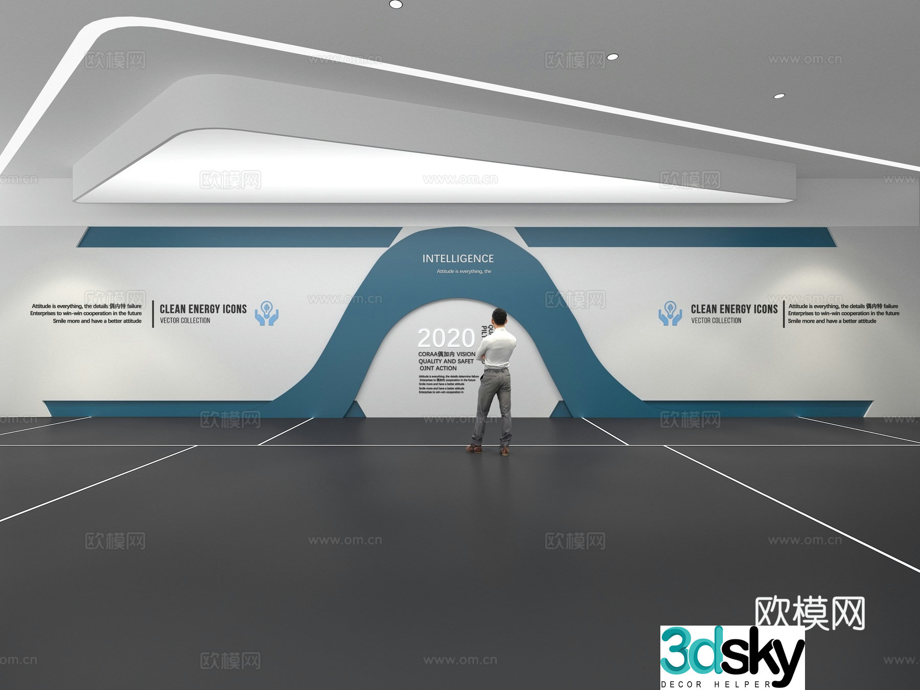 Cultural wall Corporate culture wall Display wall Theme wall Exhibition hall Campus culture Corridor 3D model
