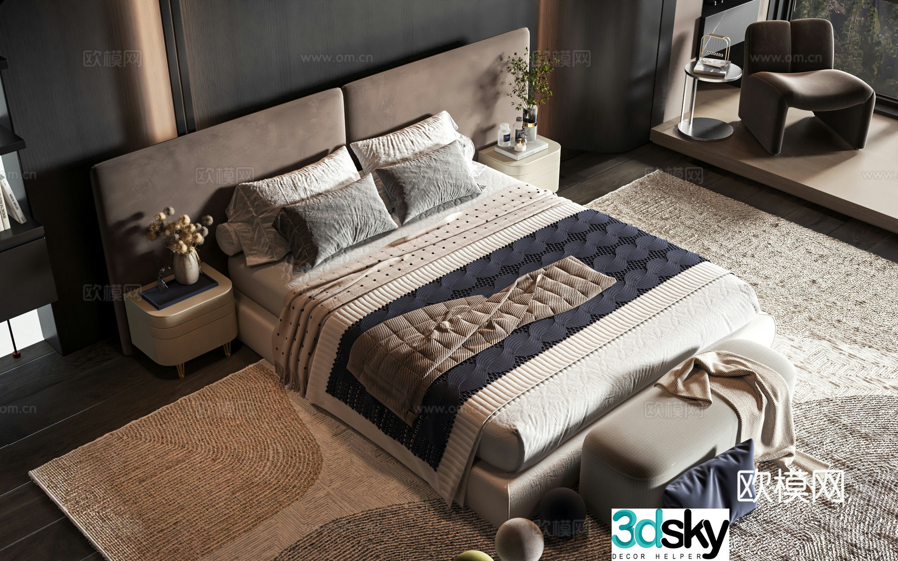 Modern style product bed 3d model