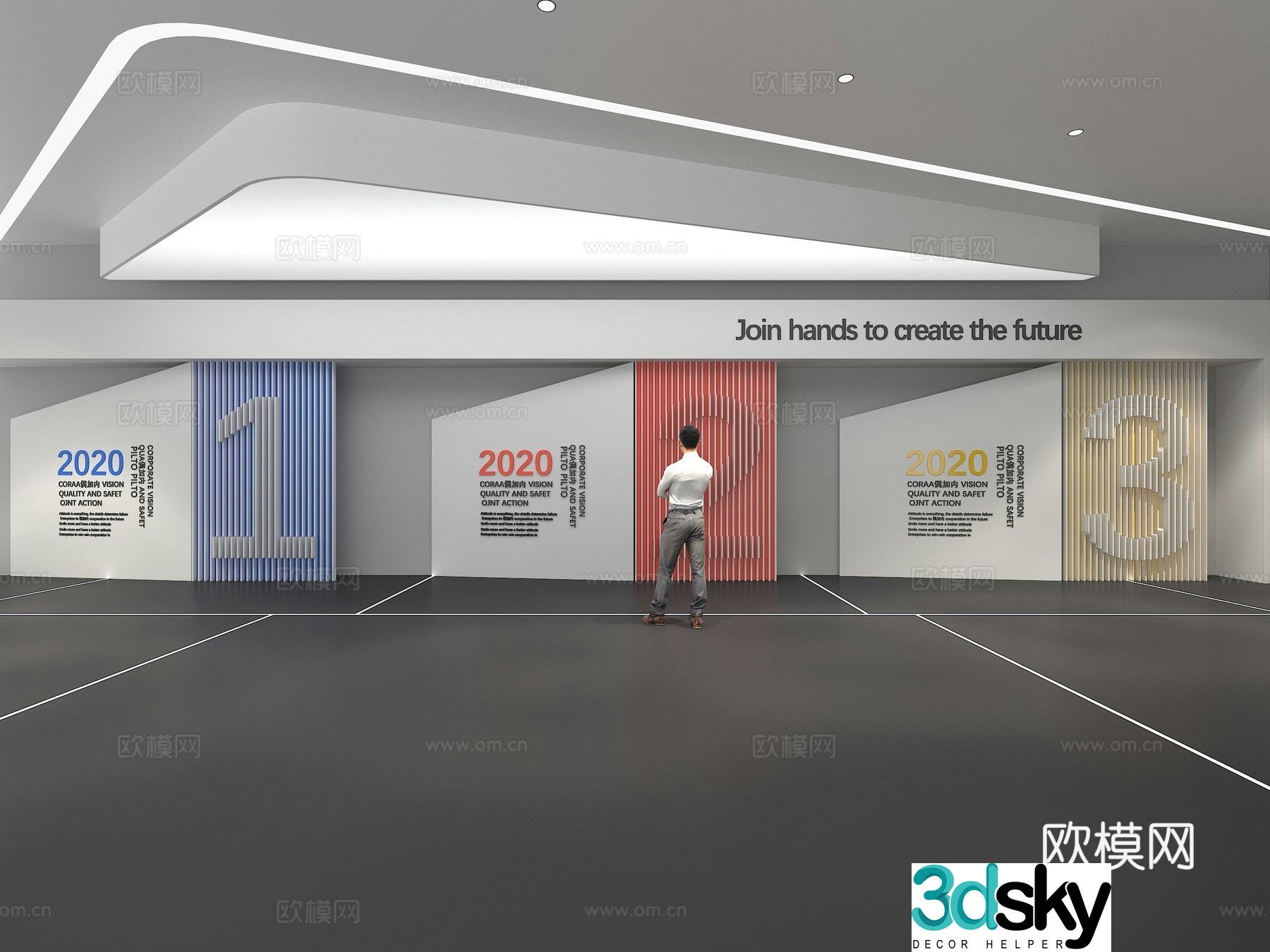 Cultural wall Corporate culture wall Display wall Theme wall Exhibition hall Campus culture Corridor 3D model