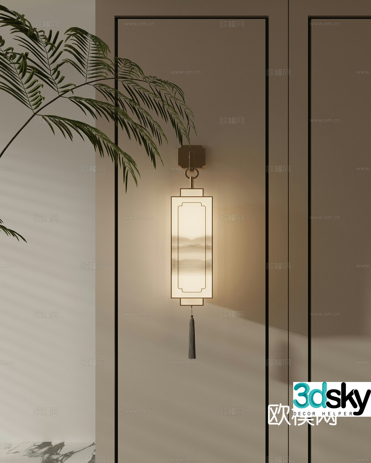New Chinese wall light 3D model