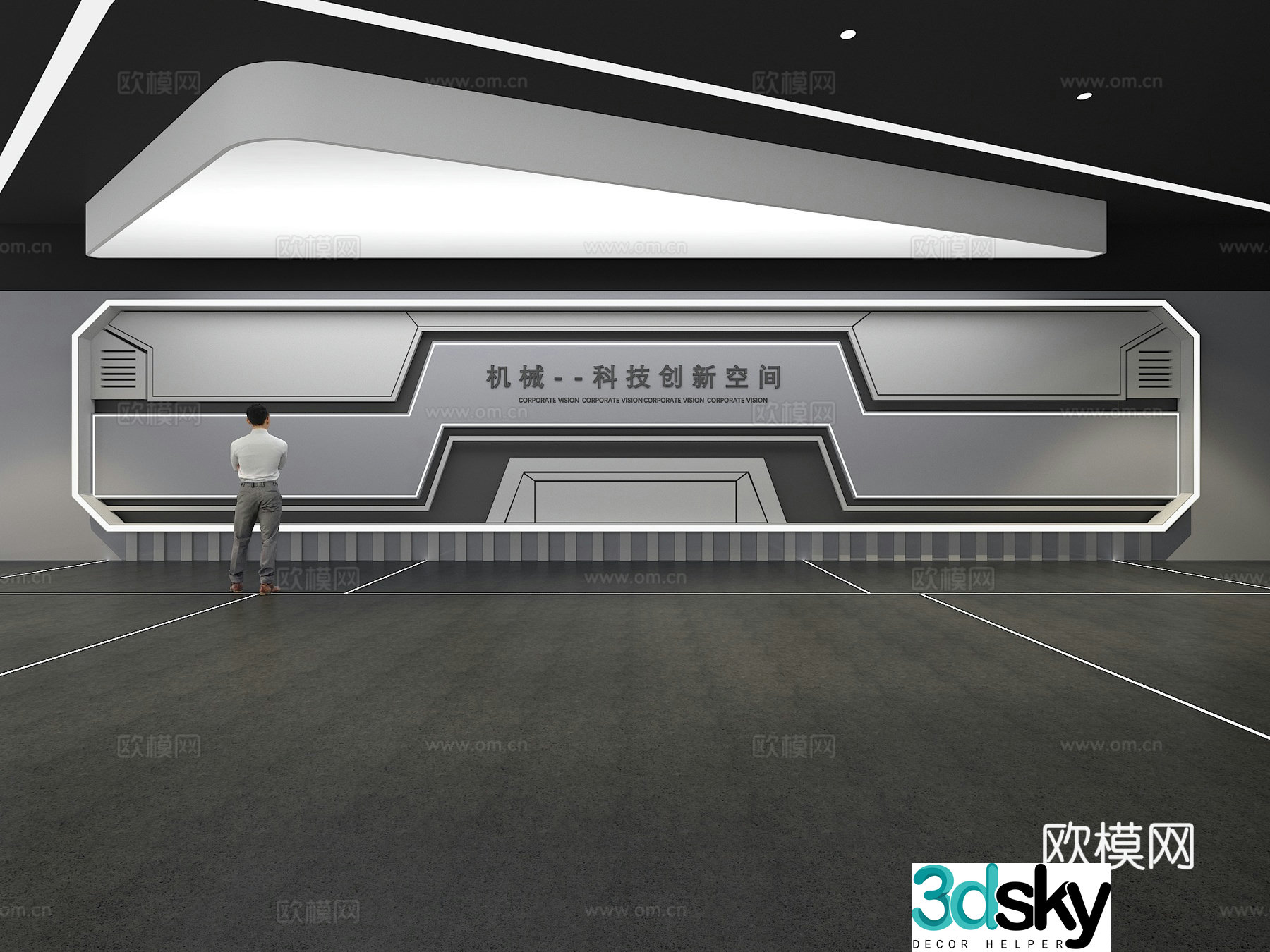 Cultural wall Corporate culture wall Display wall Theme wall Exhibition hall Campus culture Corridor 3D model