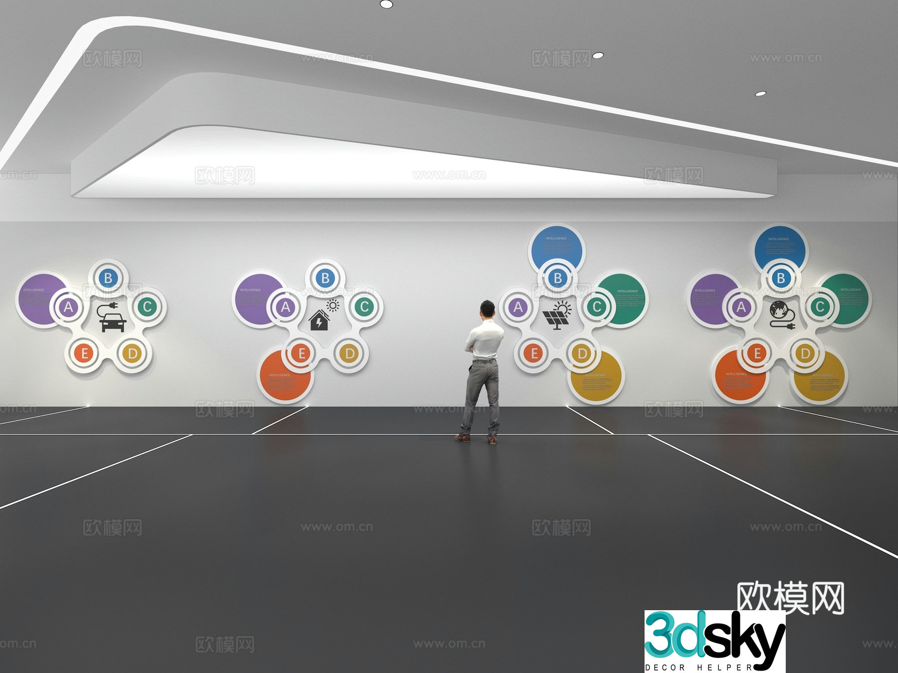 Cultural wall Corporate culture wall Display wall Education Exhibition hall Campus culture Corridor 3D model