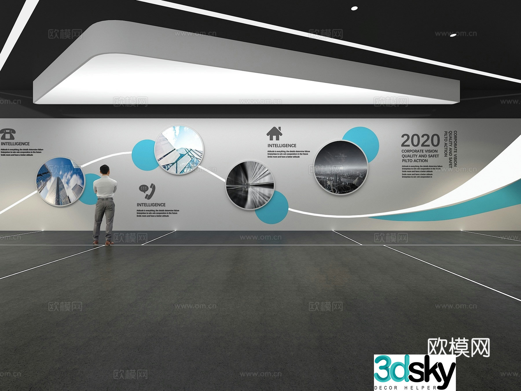 Cultural wall Corporate culture wall Display wall Theme wall Exhibition hall Campus culture Corridor 3D model