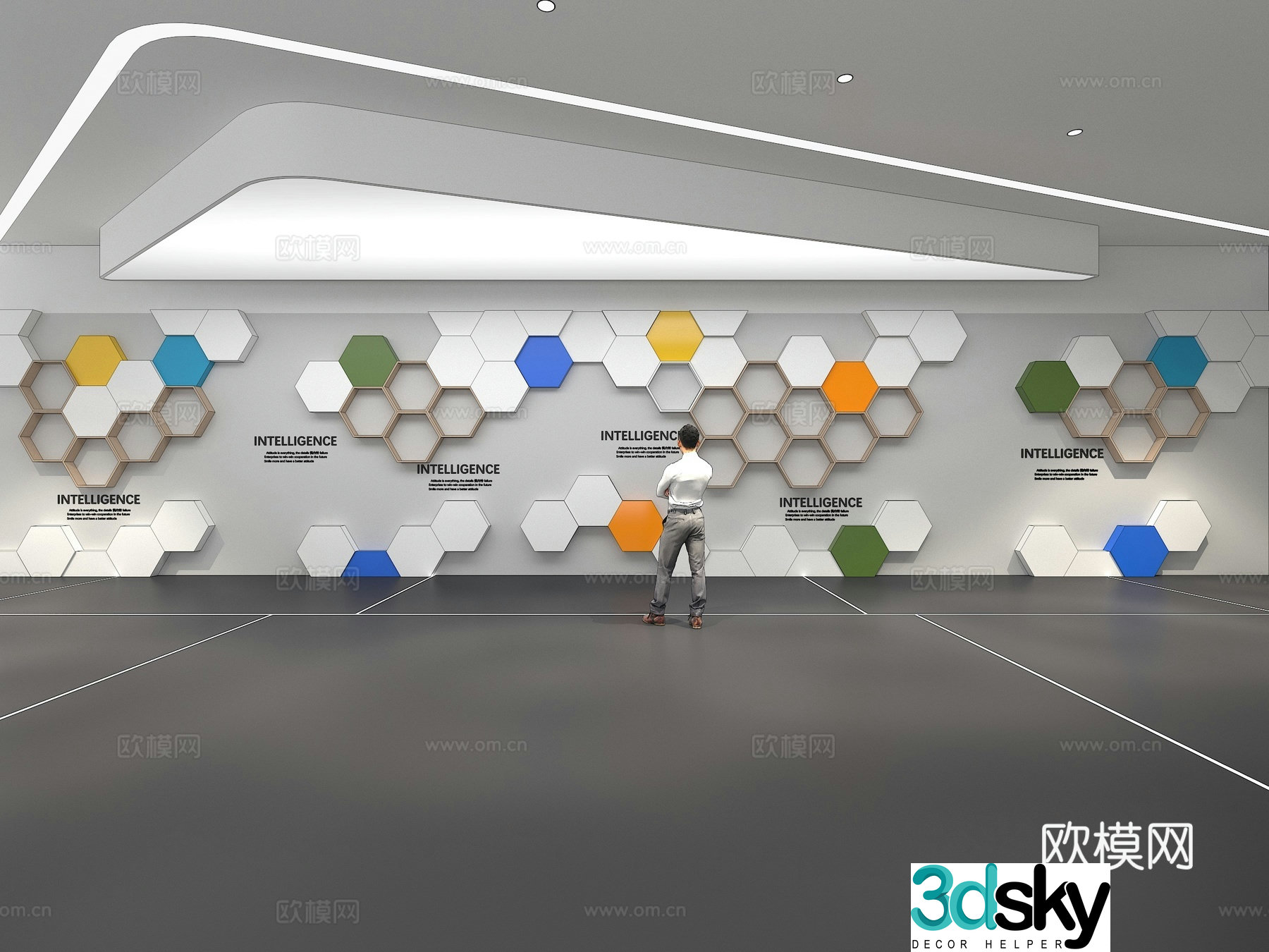 Cultural wall Corporate culture wall Display wall Education Exhibition hall Campus culture Corridor 3D model