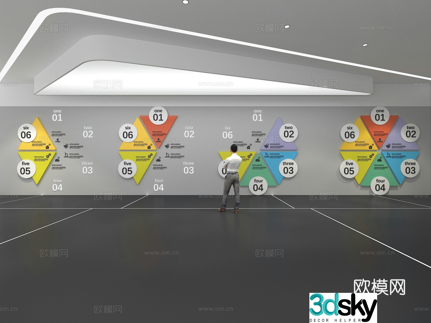 Cultural wall Corporate culture wall Display wall Education Exhibition hall Campus culture Corridor 3D model