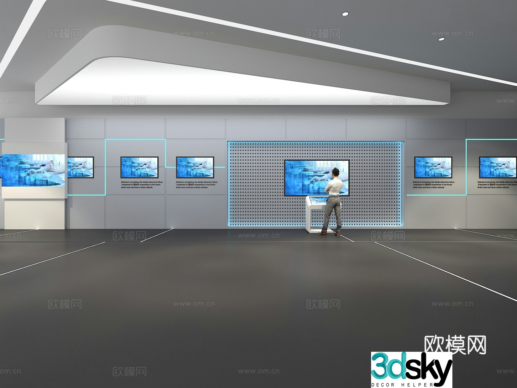 Cultural wall Corporate culture wall Display wall Theme wall Exhibition hall Campus culture Corridor 3D model