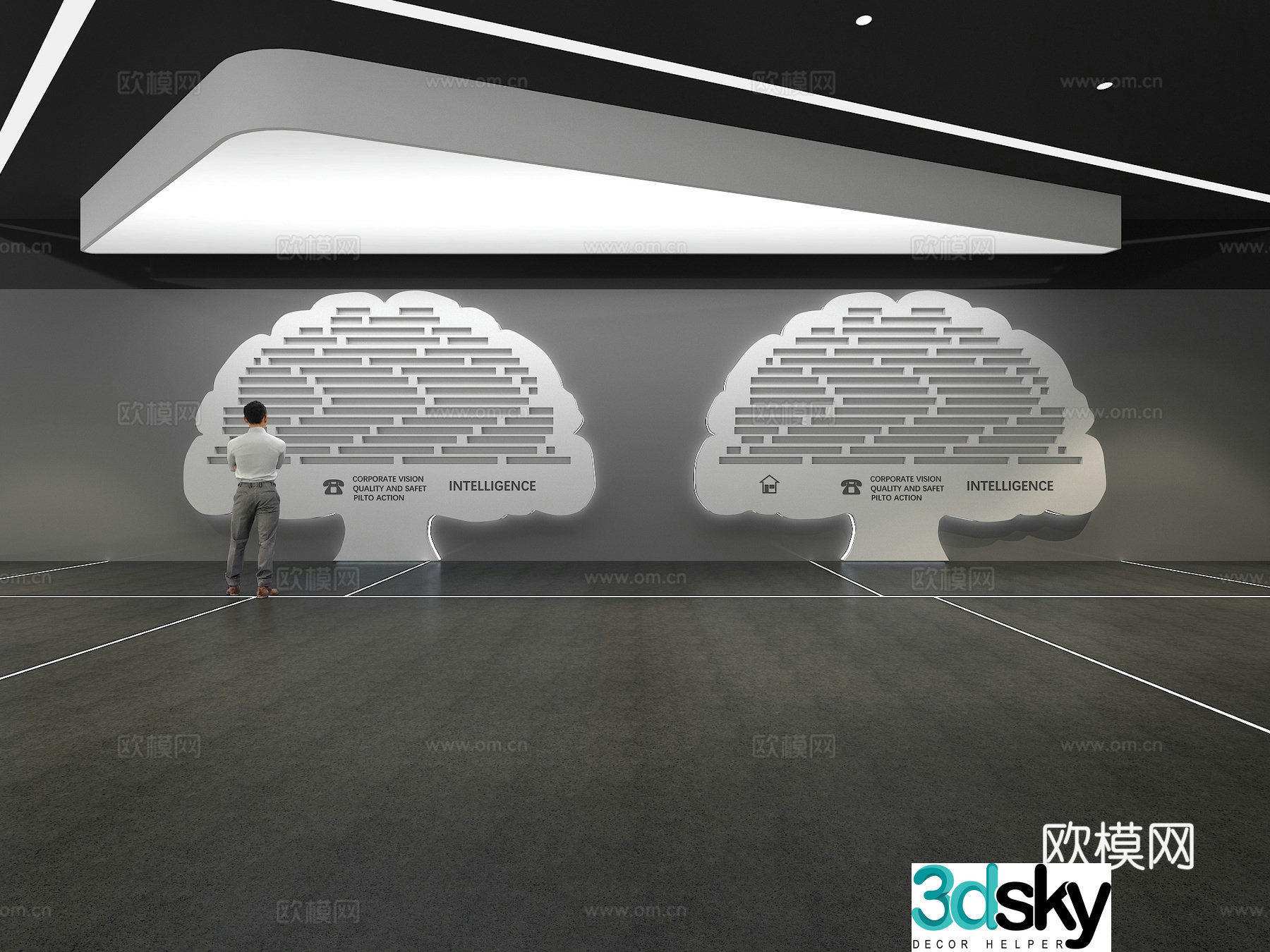 Cultural wall Corporate culture wall Display wall Theme wall Exhibition hall Campus culture Corridor 3D model