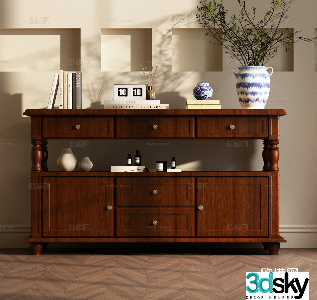 American entrance cabinet American end viewing platform American decorative cabinet 3D model