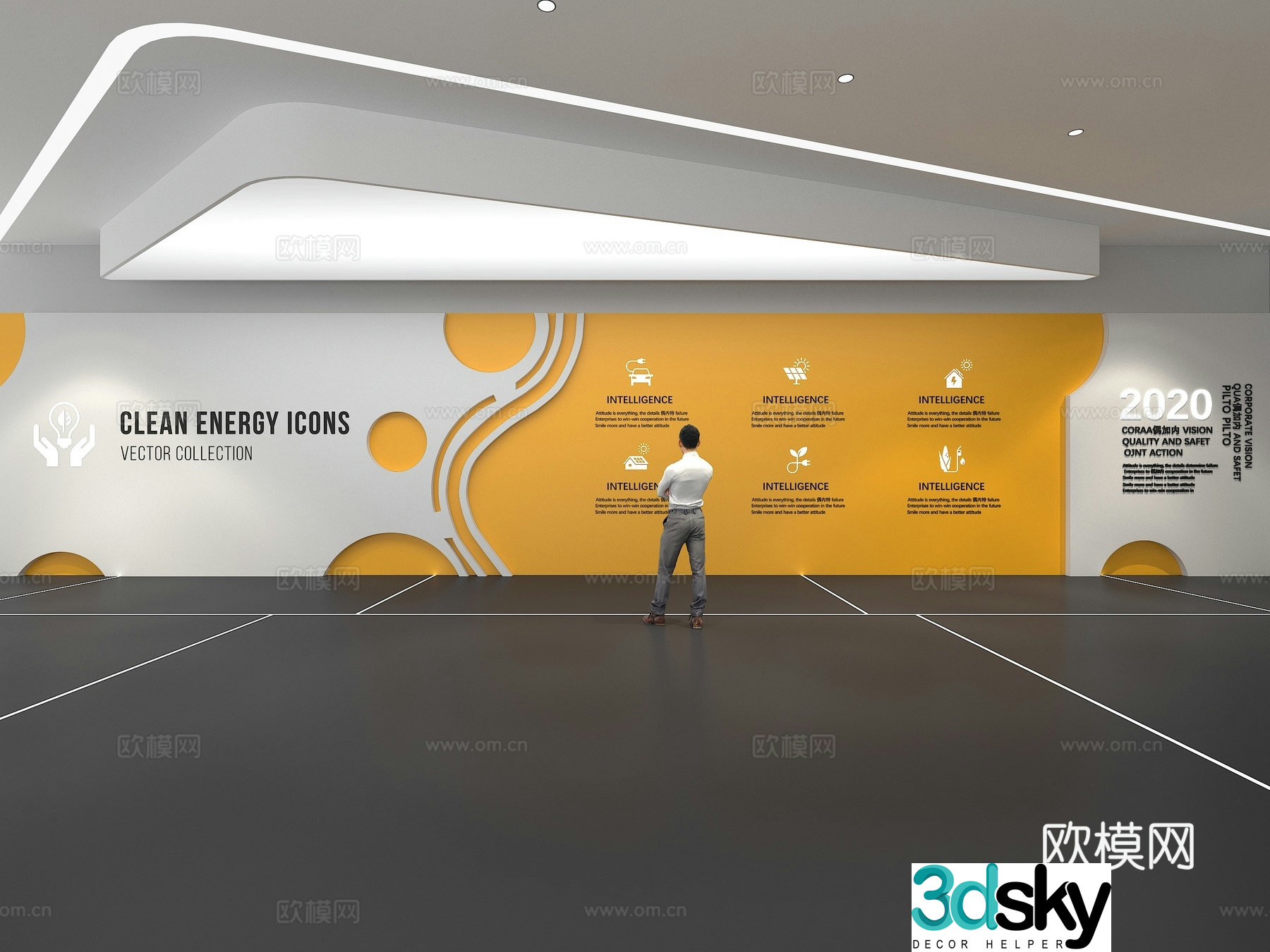 Cultural wall Corporate culture wall Education Theme wall Exhibition hall Campus culture Corridor 3D model