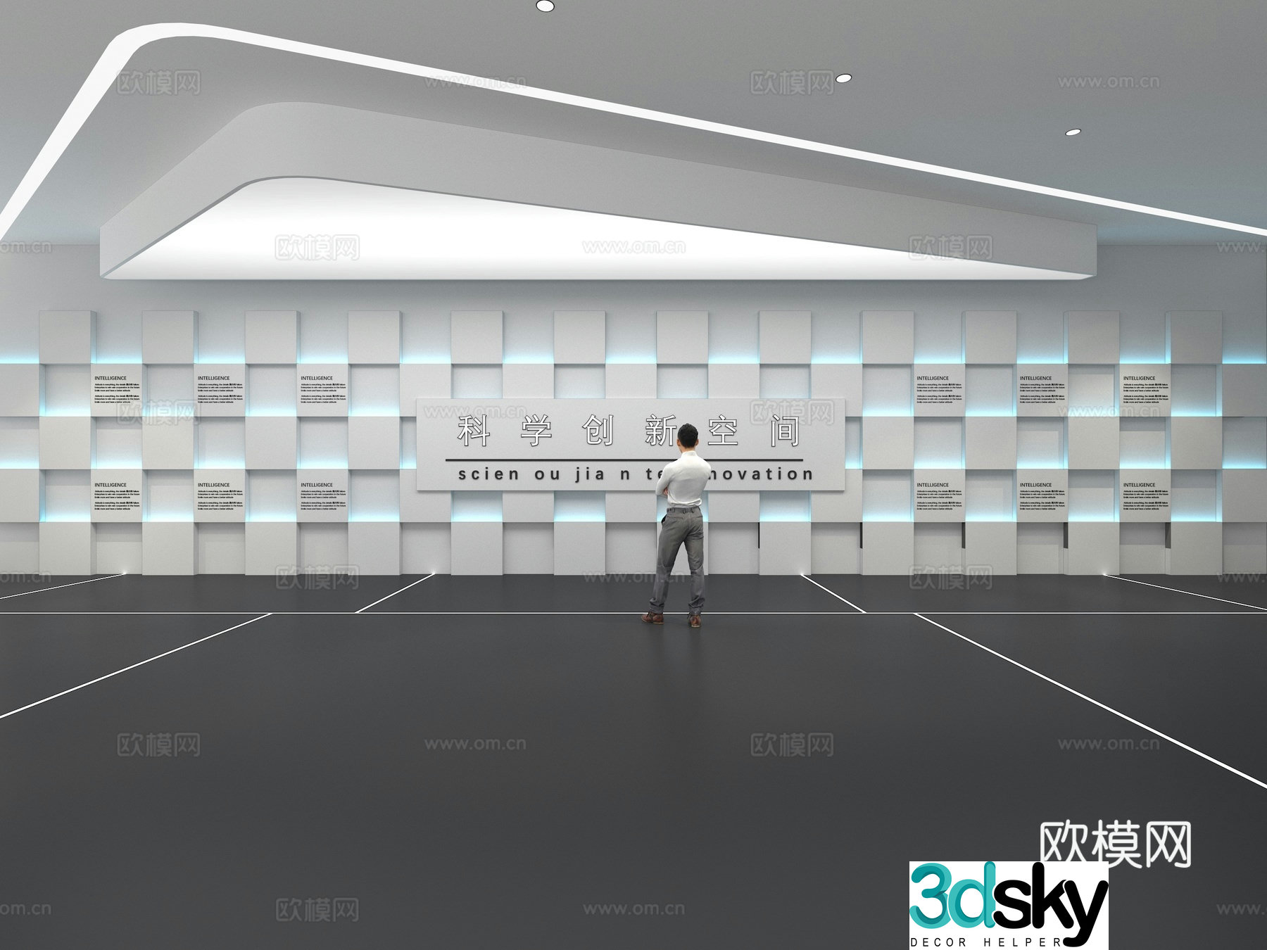 Cultural wall Corporate culture wall Display wall Theme wall Exhibition hall Campus culture Corridor 3D model