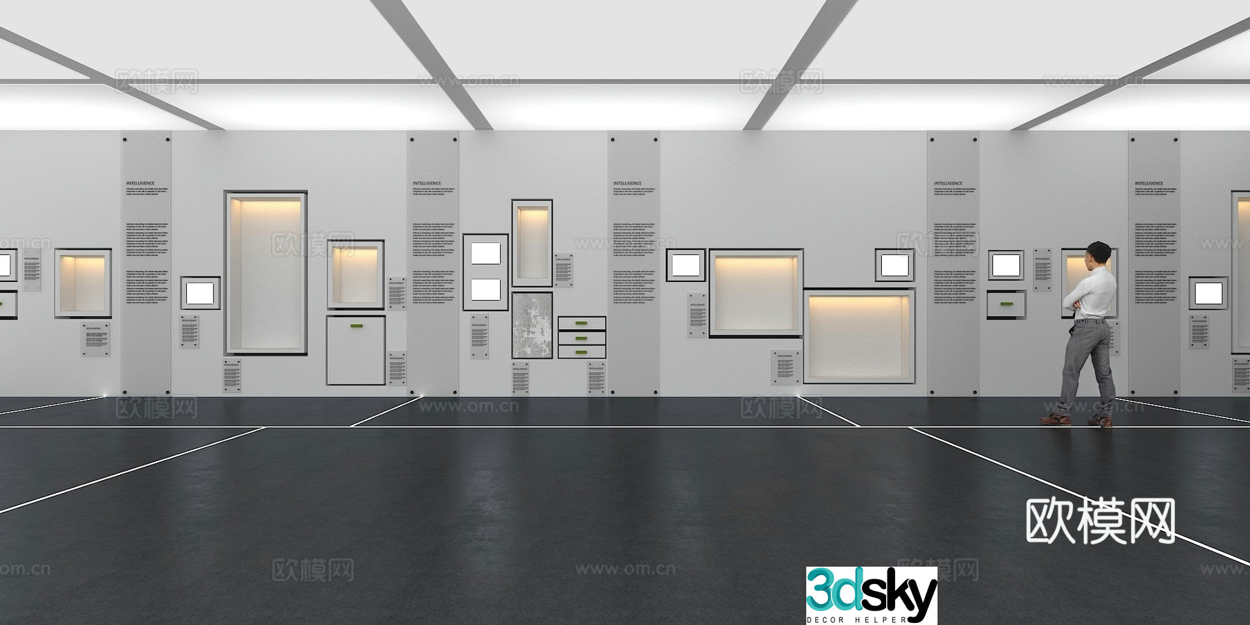 Cultural wall Corporate culture wall Display wall Classroom Exhibition hall Campus culture Corridor 3D model