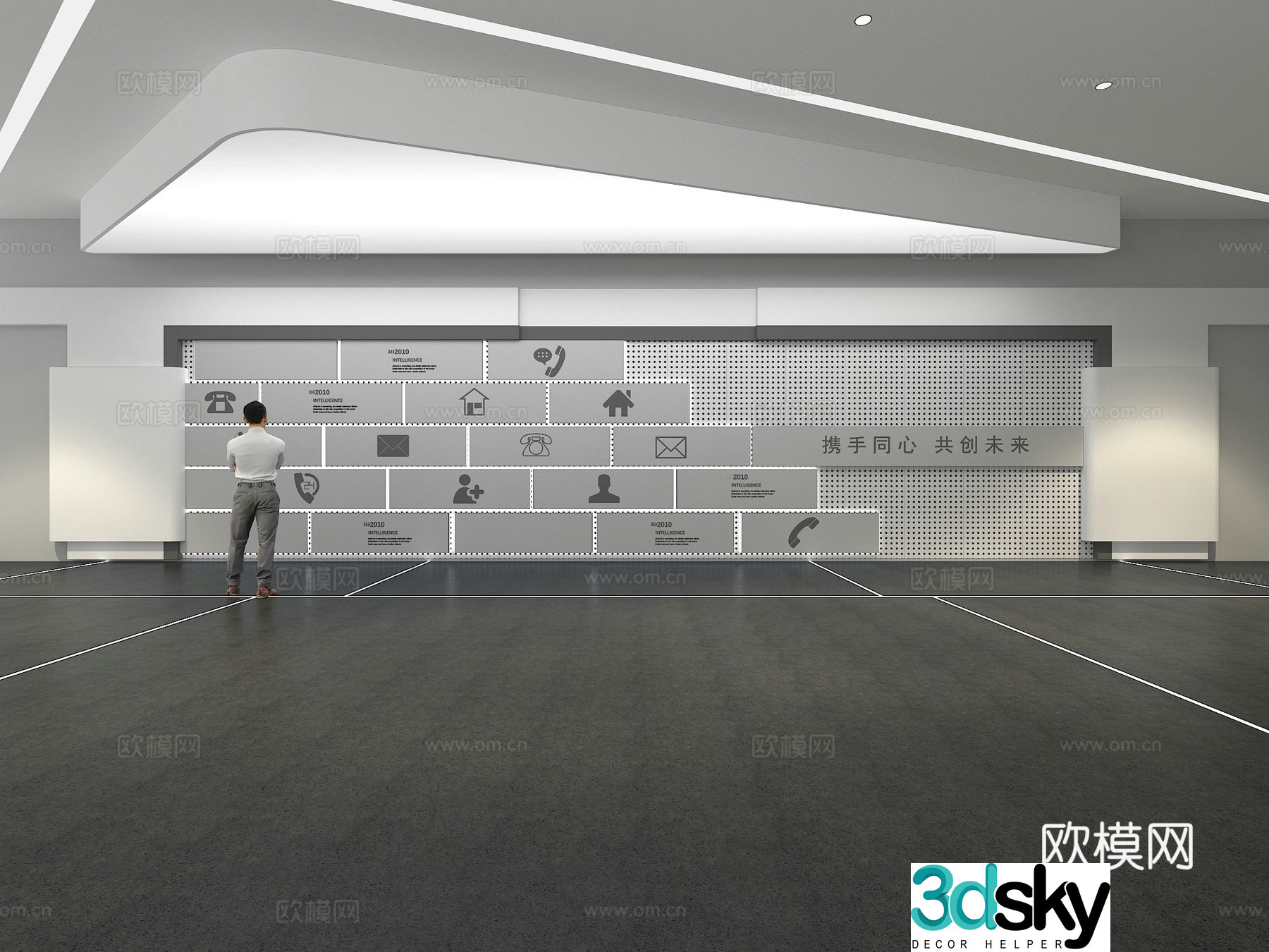 Cultural wall Corporate culture wall Display wall Theme wall Exhibition hall Campus culture Corridor 3D model