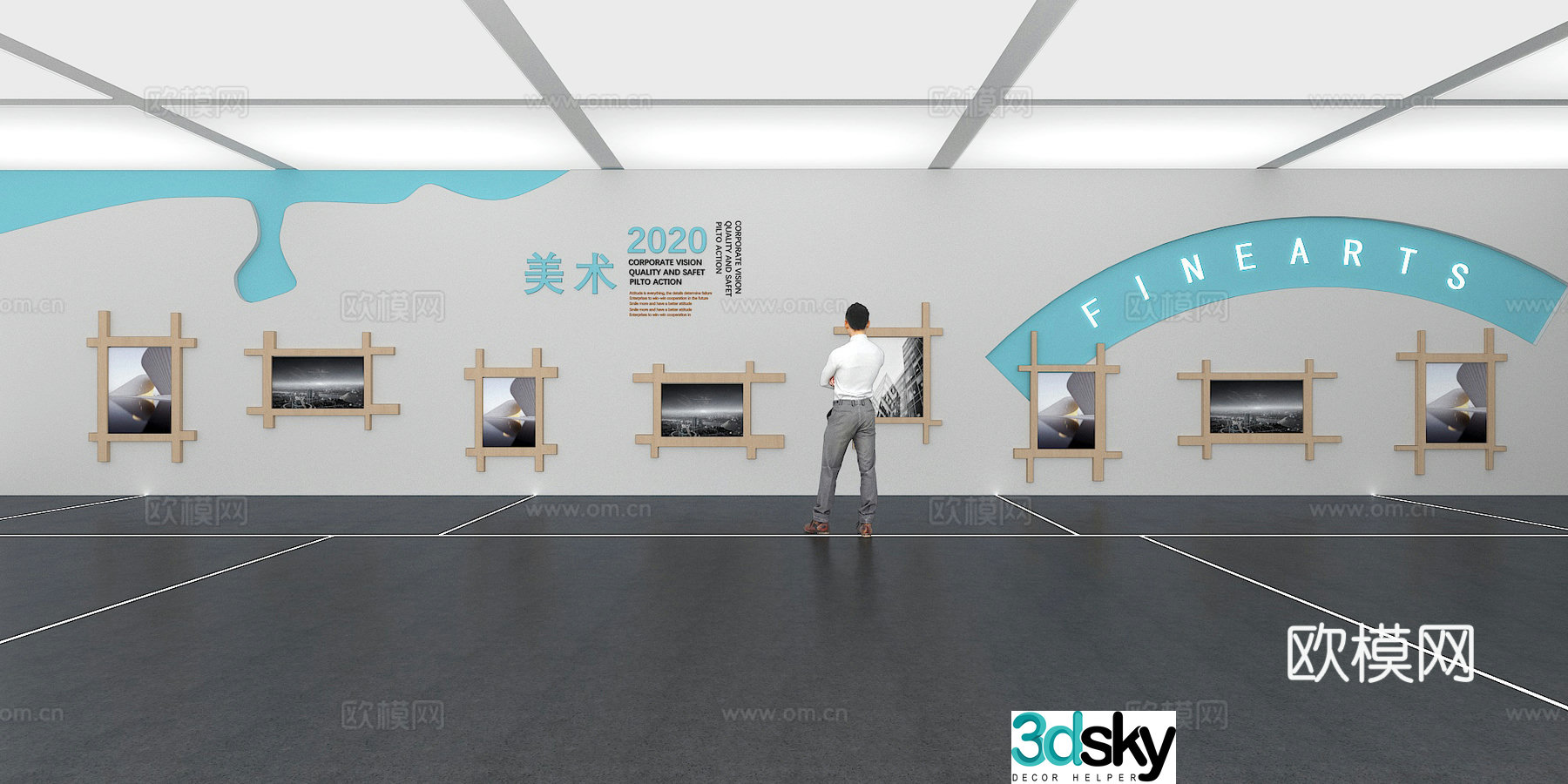 Cultural Wall Art Cultural Wall Display Wall Classroom Exhibition Hall Campus Culture 3D Model