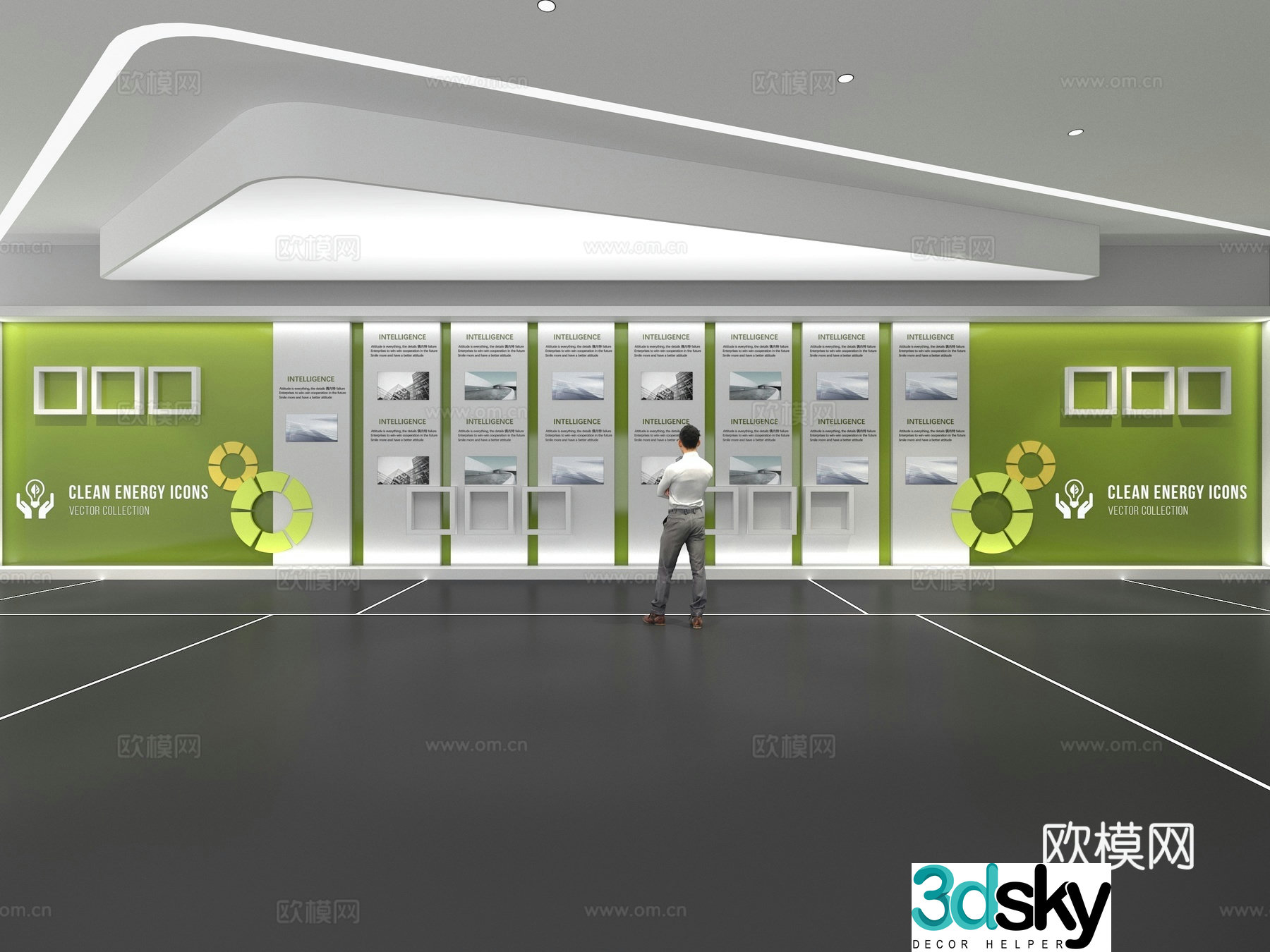 Cultural wall Corporate culture wall Display wall Theme wall Exhibition hall Campus culture Corridor 3D model
