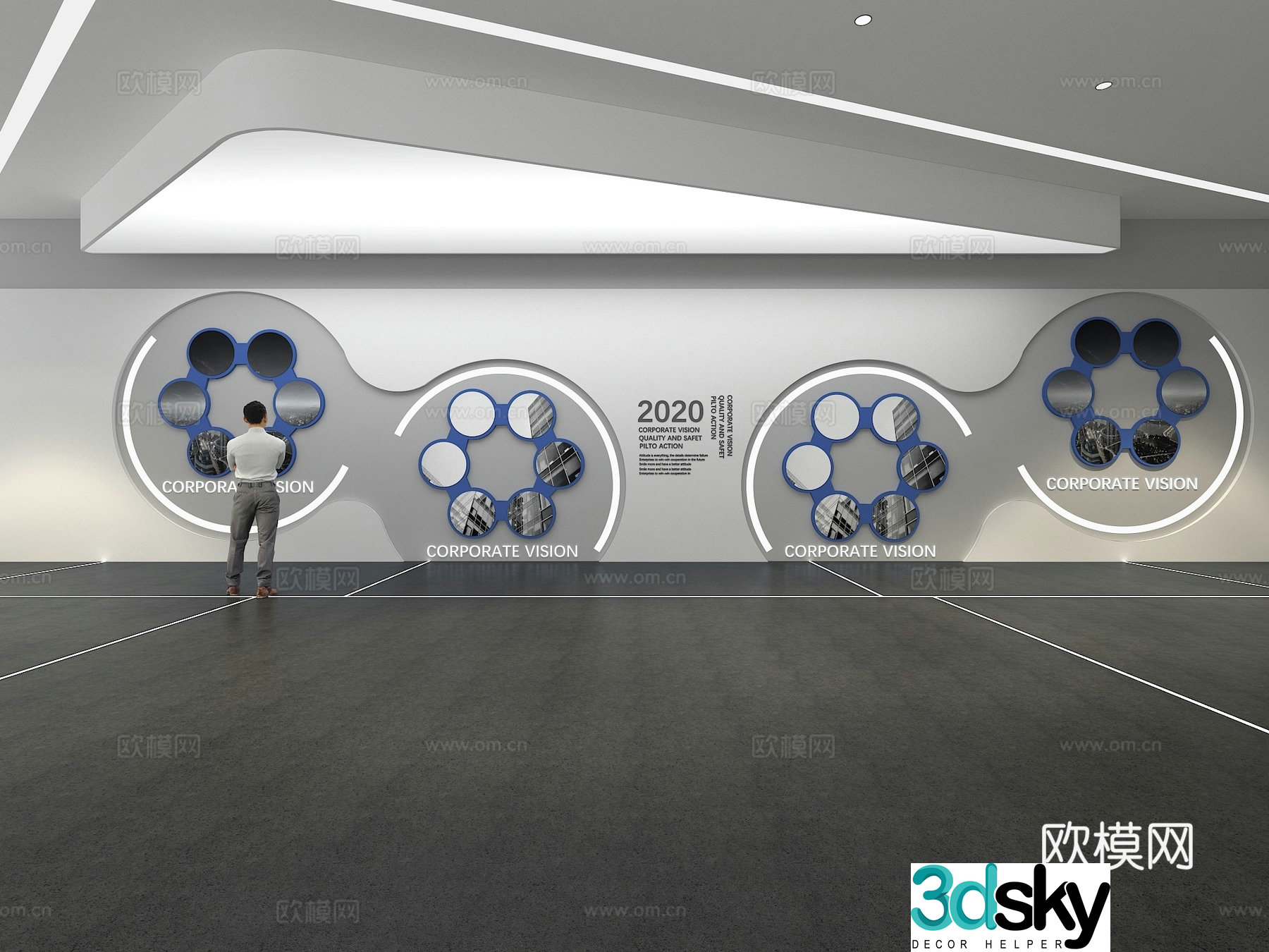 Cultural wall Corporate culture wall Display wall Theme wall Exhibition hall Campus culture Corridor 3D model