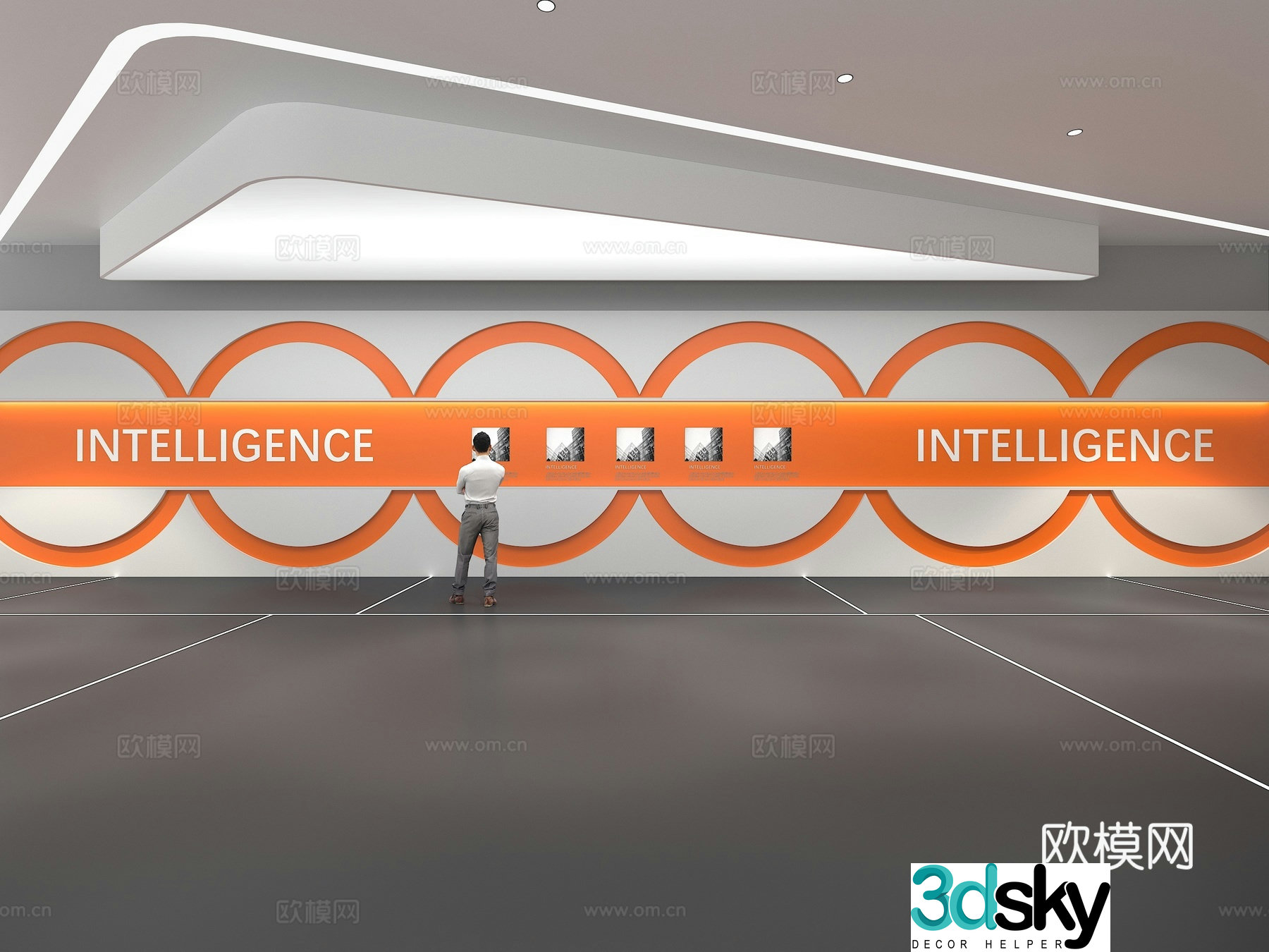 Cultural wall Corporate culture wall Display wall Theme wall Exhibition hall Campus culture Corridor 3D model