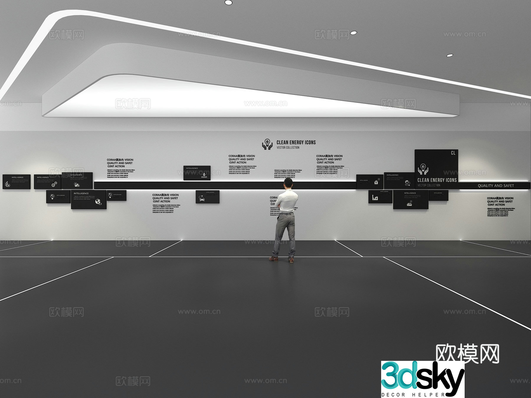 Cultural wall Corporate culture wall Display wall Education Exhibition hall Campus culture Corridor 3D model