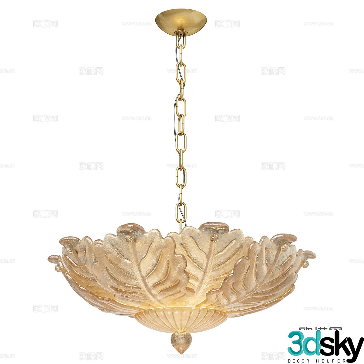 American retro decorative chandelier 3d model