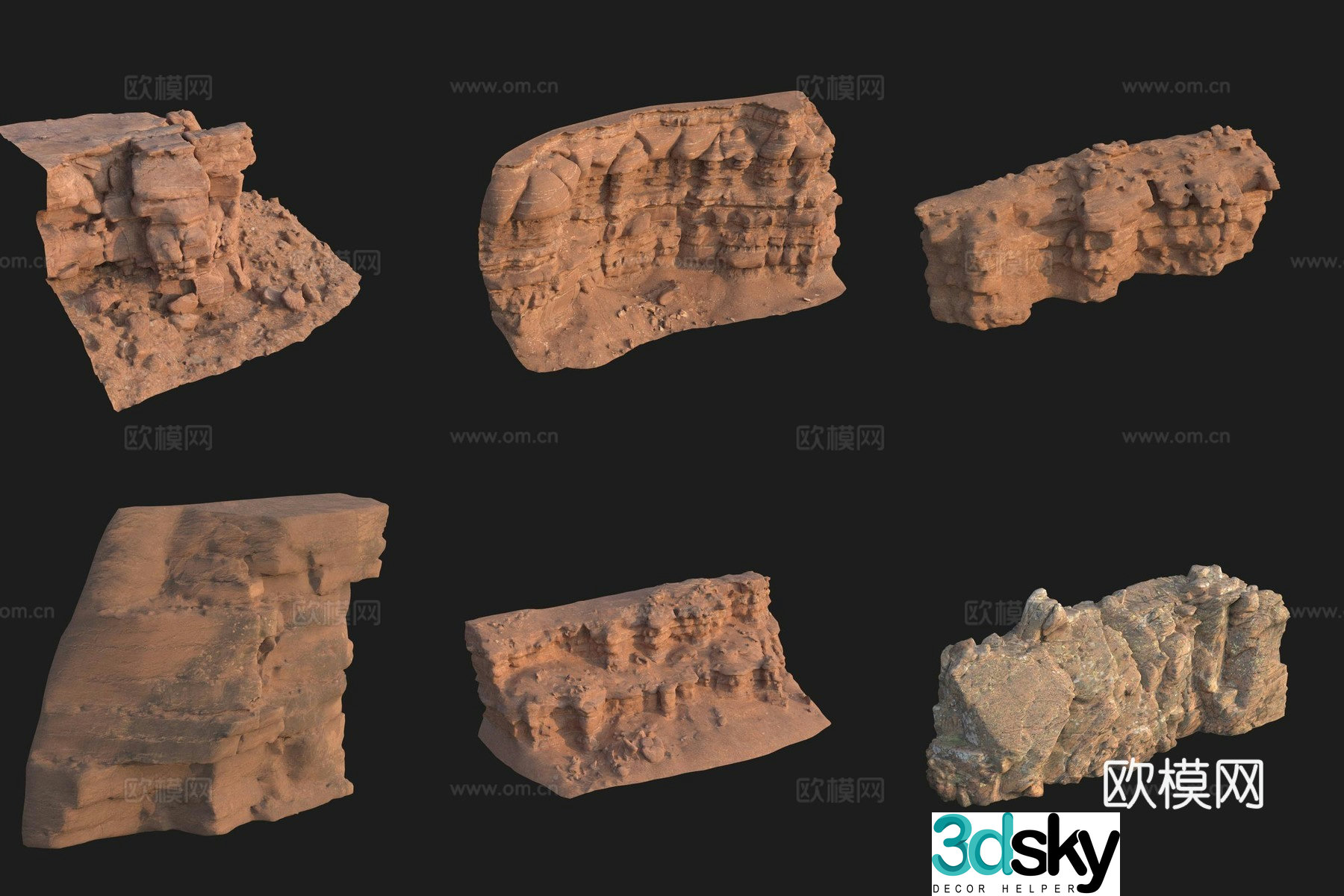 Cliff Big Stone Rock Boulder 3D Model