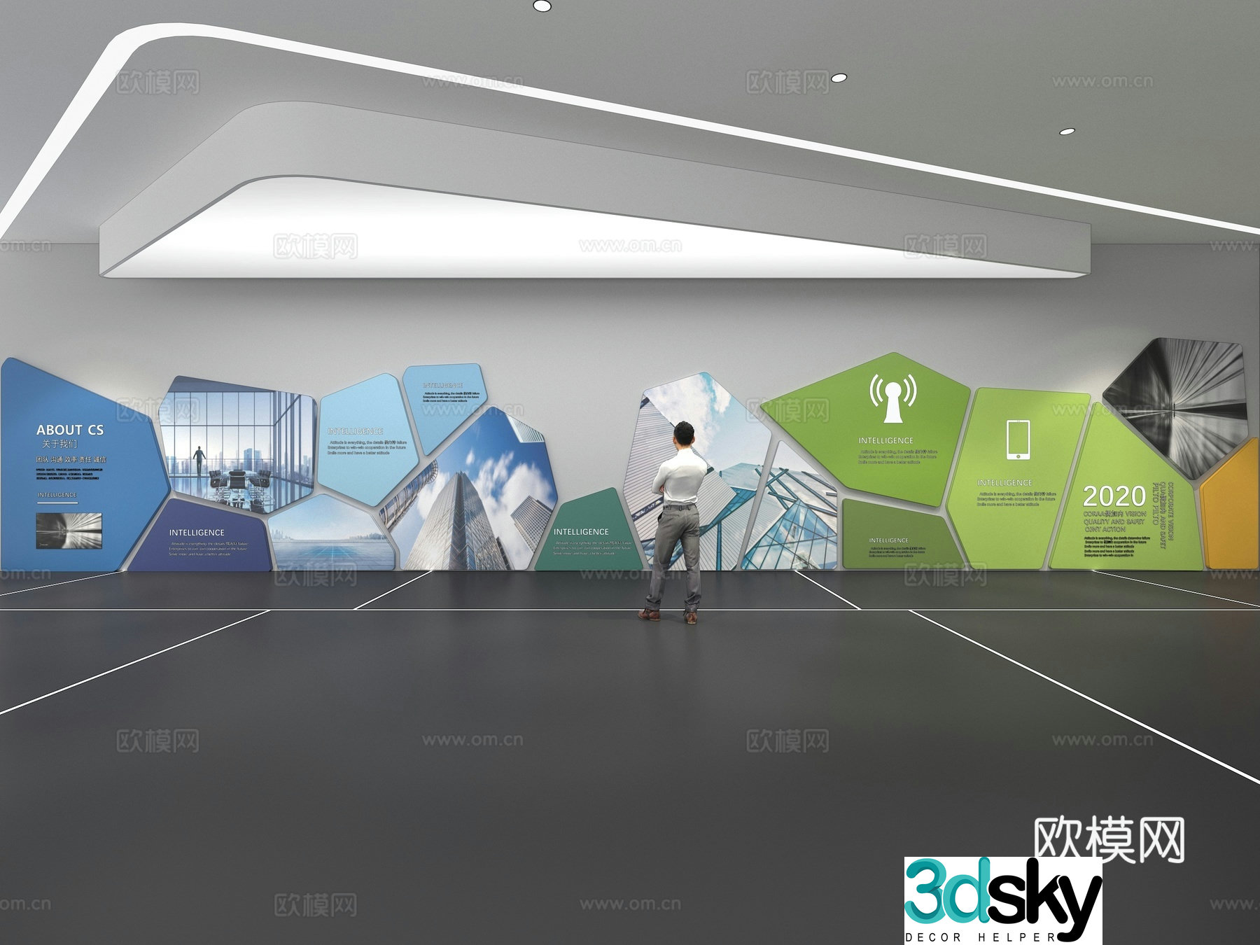 Cultural wall Corporate culture wall Display wall Theme wall Exhibition hall Campus culture Corridor 3D model