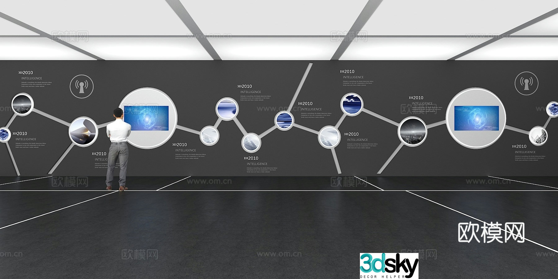 Cultural wall Corporate culture wall Display wall Classroom Exhibition hall Campus culture Corridor 3D model