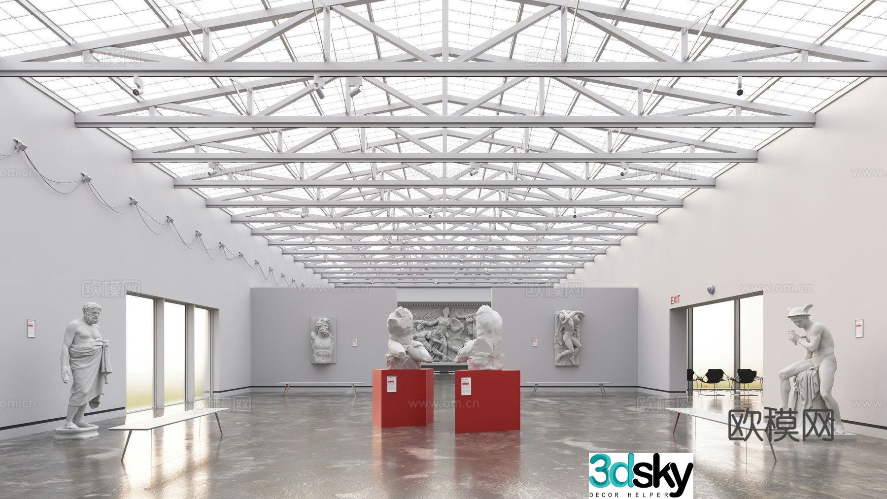 Artwork Exhibition Hall 3D Model