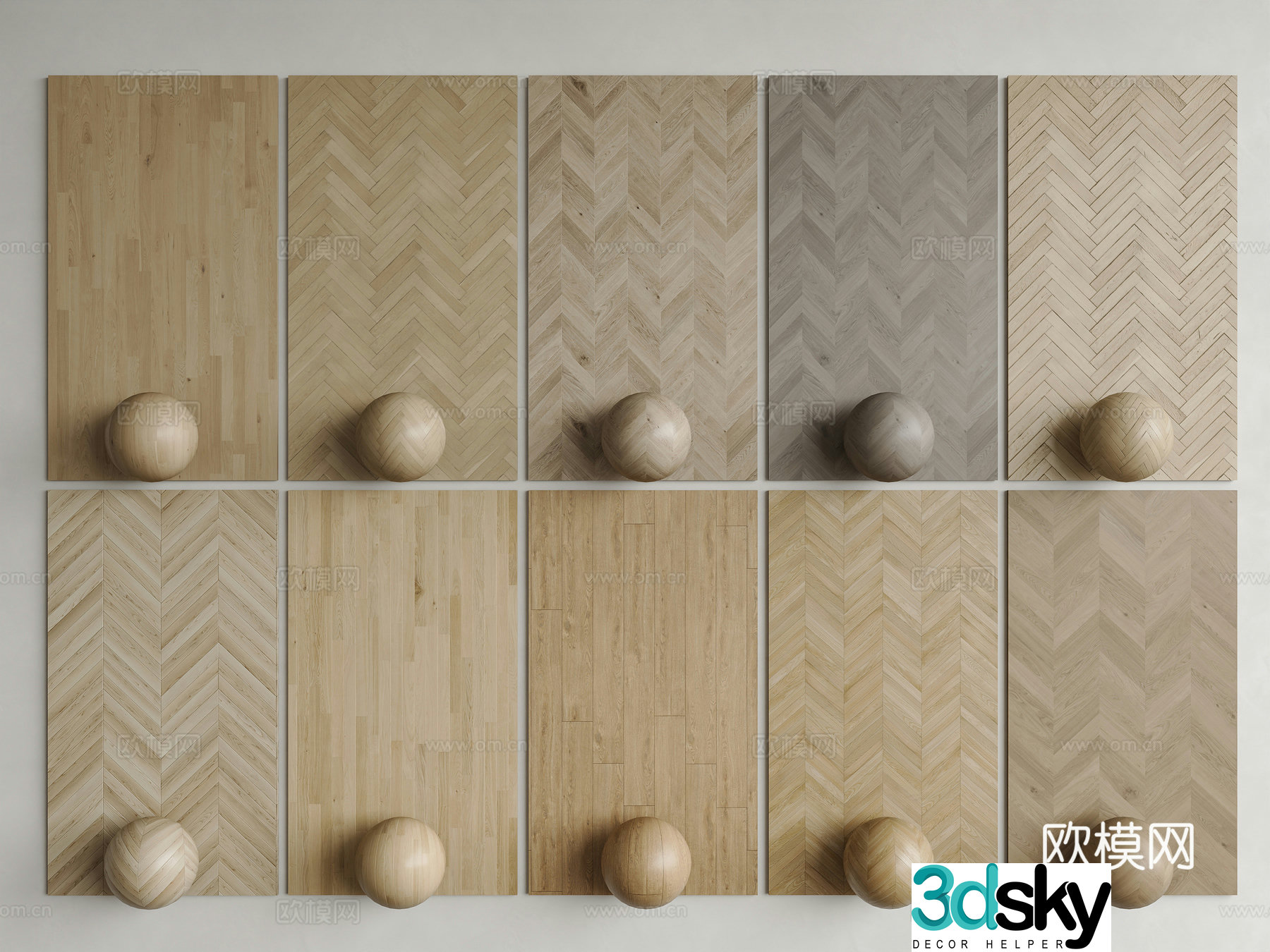 Solid wood flooring flooring fish bones wooden flooring herringbone wooden flooring wood grain brick floor tiles 3D model