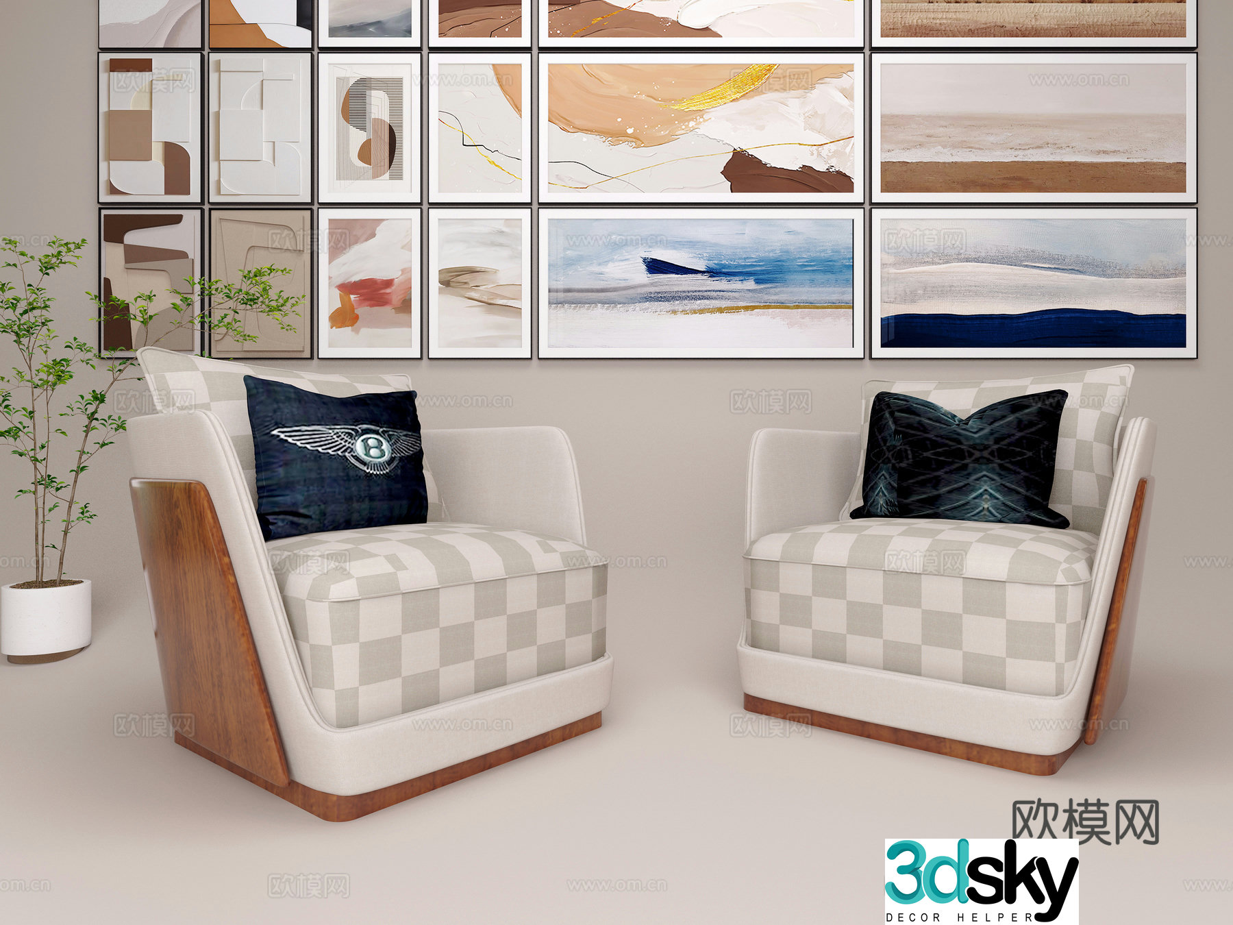 Modern chair casual single chair (2018) 3d model