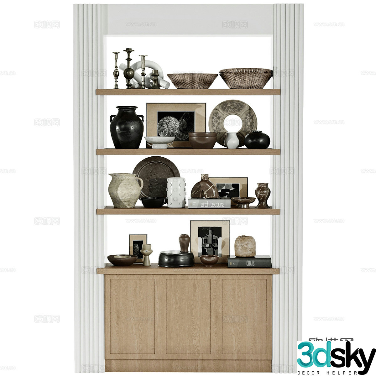 New Chinese style decorative cabinet 3D model