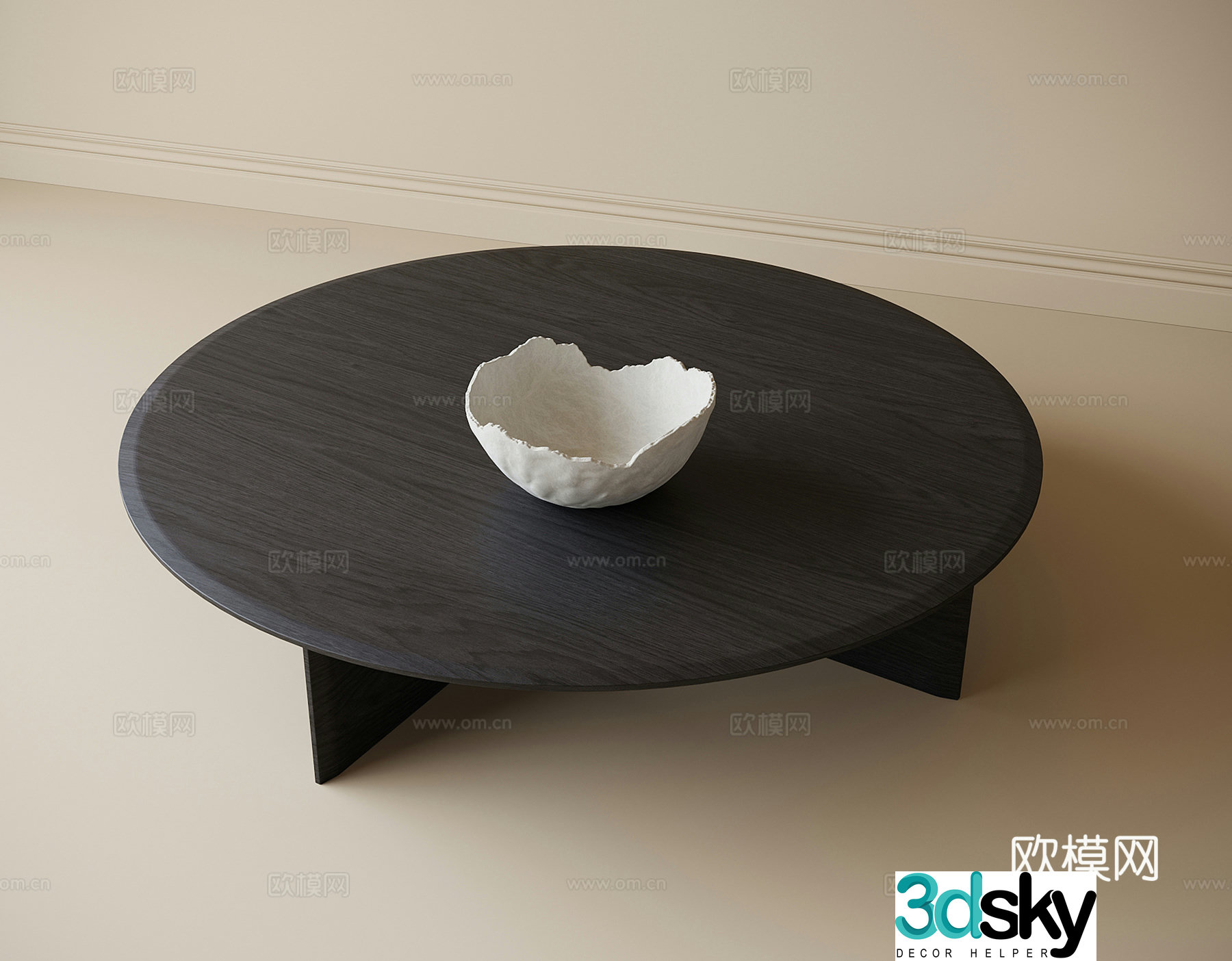 Modern round coffee table 3d model