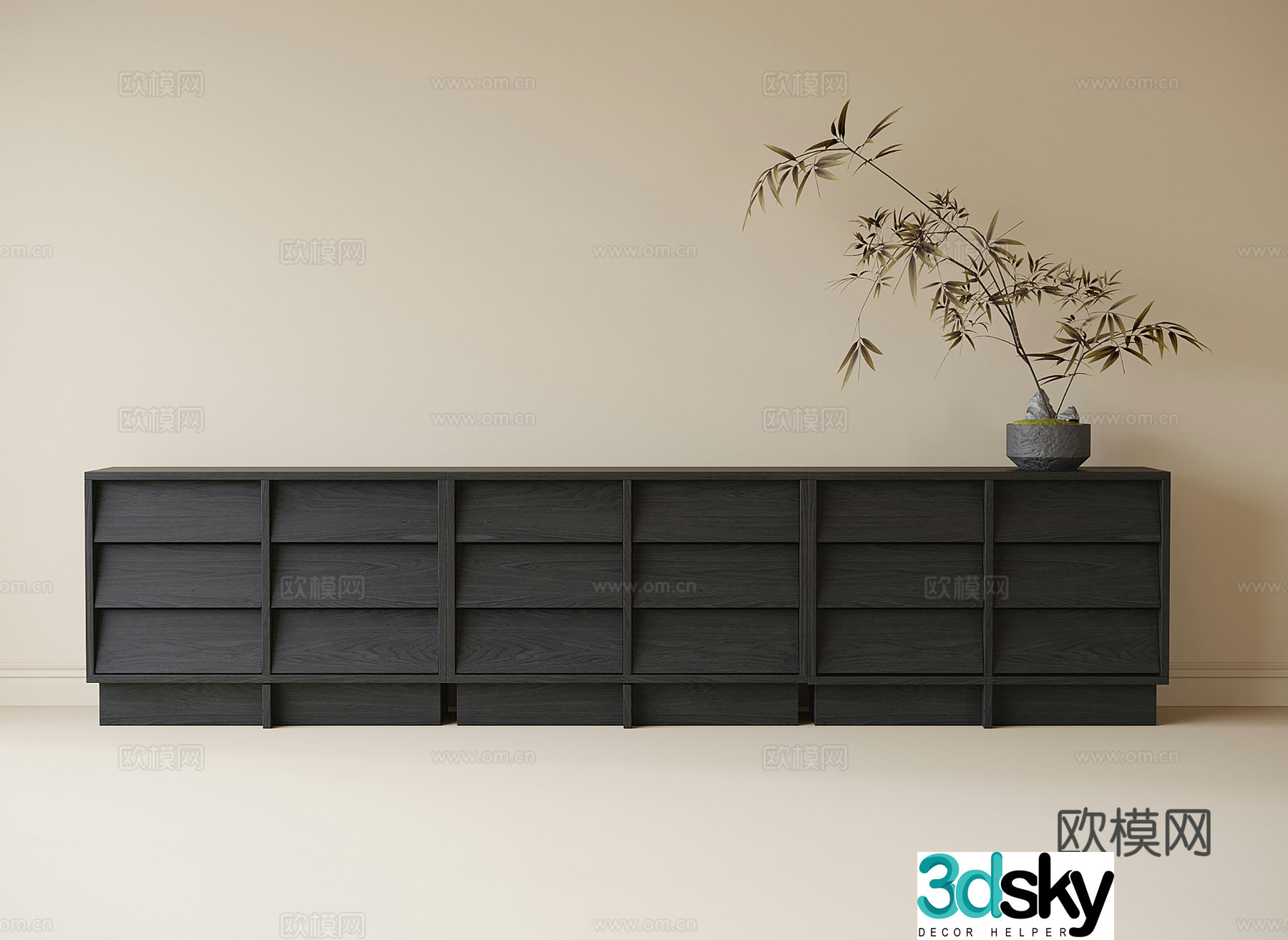 Modern side cabinet decorative cabinet 3d model